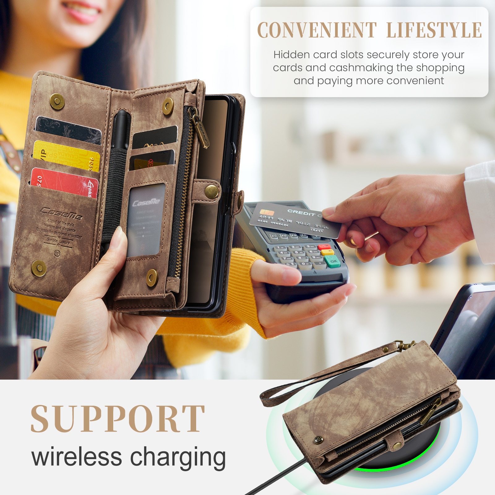 Cartera Multi-Slot Samsung Galaxy Z Fold 7 Marrón
