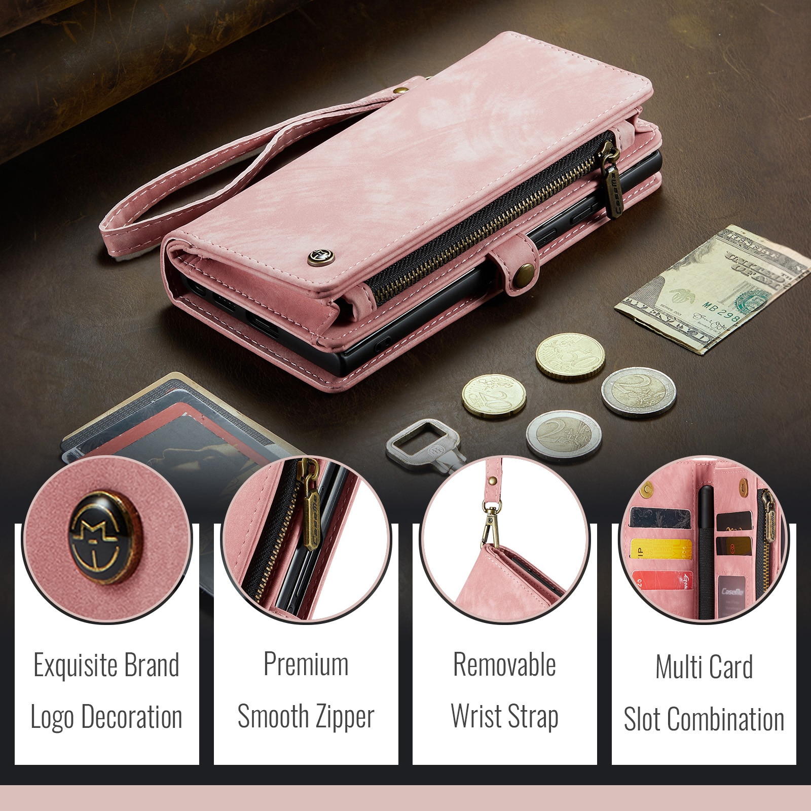 Cartera Multi-Slot Samsung Galaxy Z Fold 7 Rosa