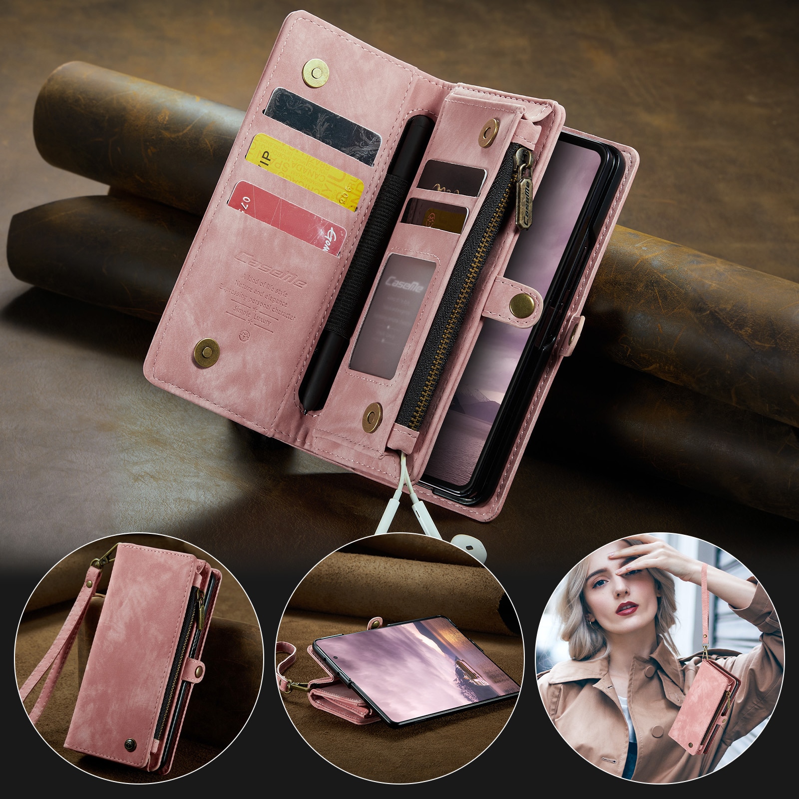 Cartera Multi-Slot Samsung Galaxy Z Fold 7 Rosa