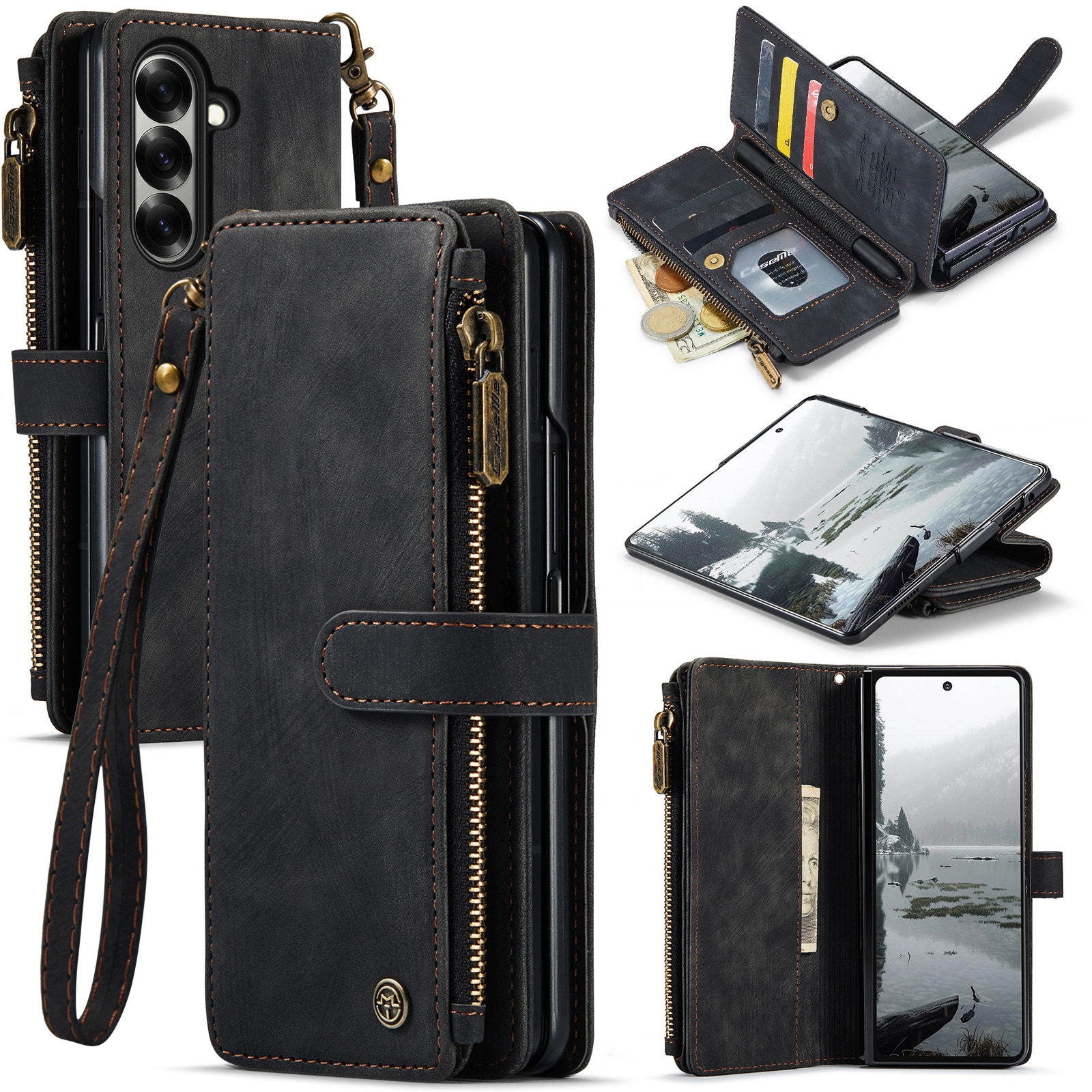 Cartera Zipper Samsung Galaxy Z Fold 7 negro