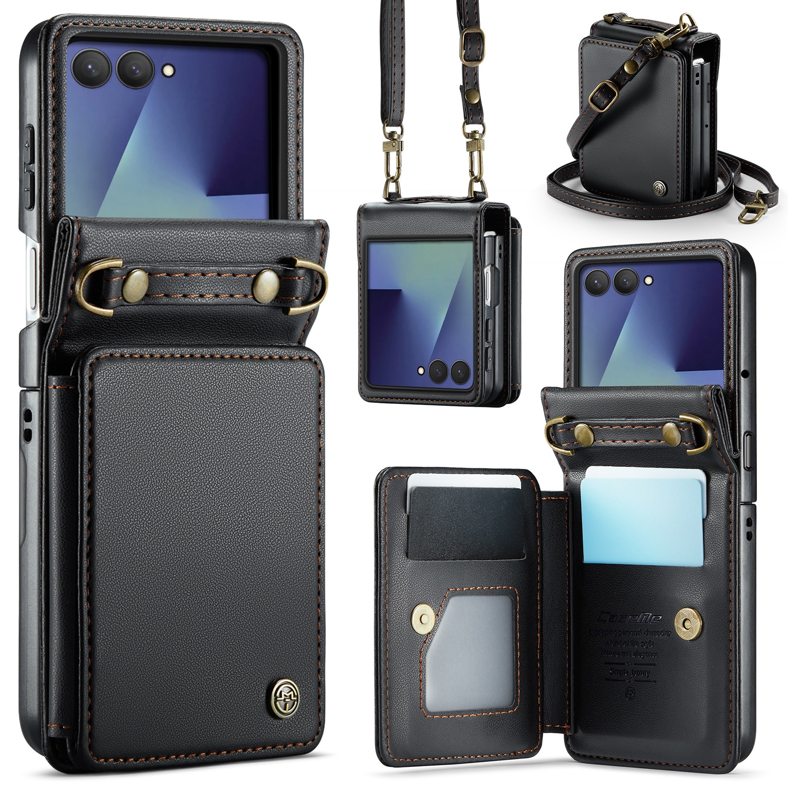 Funda con tarjetero anti-RFID Samsung Galaxy Z Flip 7 Negro