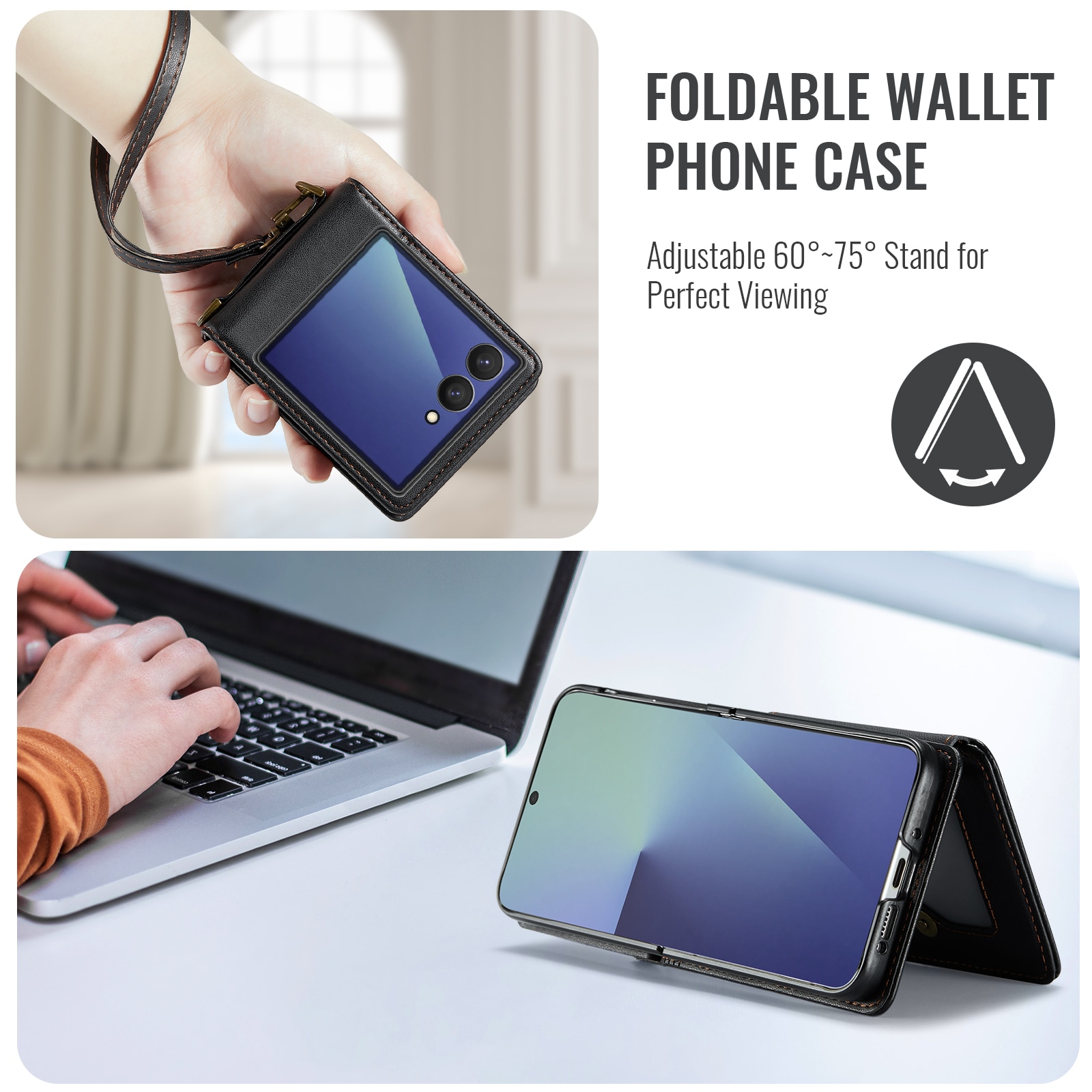 Funda con tarjetero anti-RFID Samsung Galaxy Z Flip 7 Negro