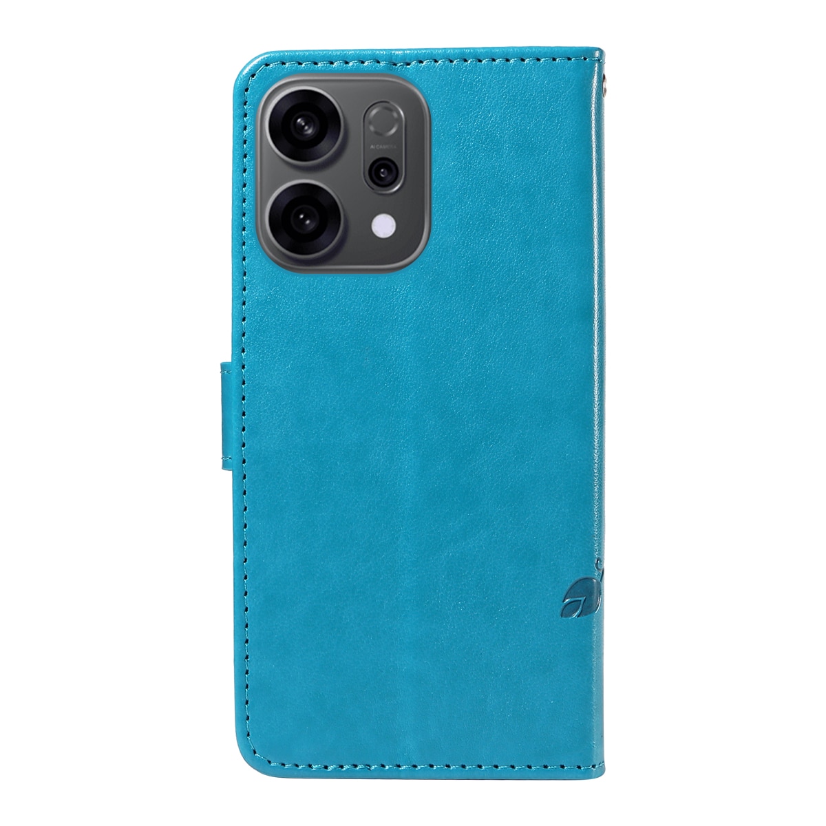 Funda de Cuero con Mariposas Oppo Reno 14 F, Azul