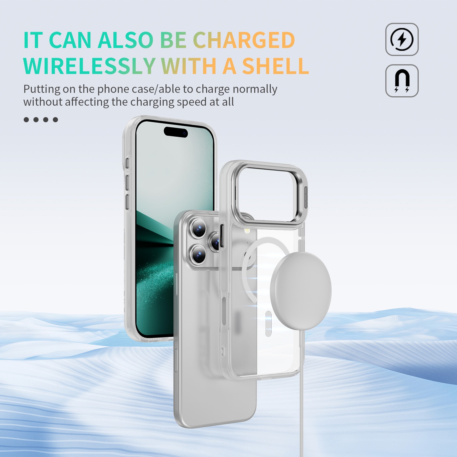 Funda híbrida Kickstand MagSafe iPhone 17 Pro Transparente