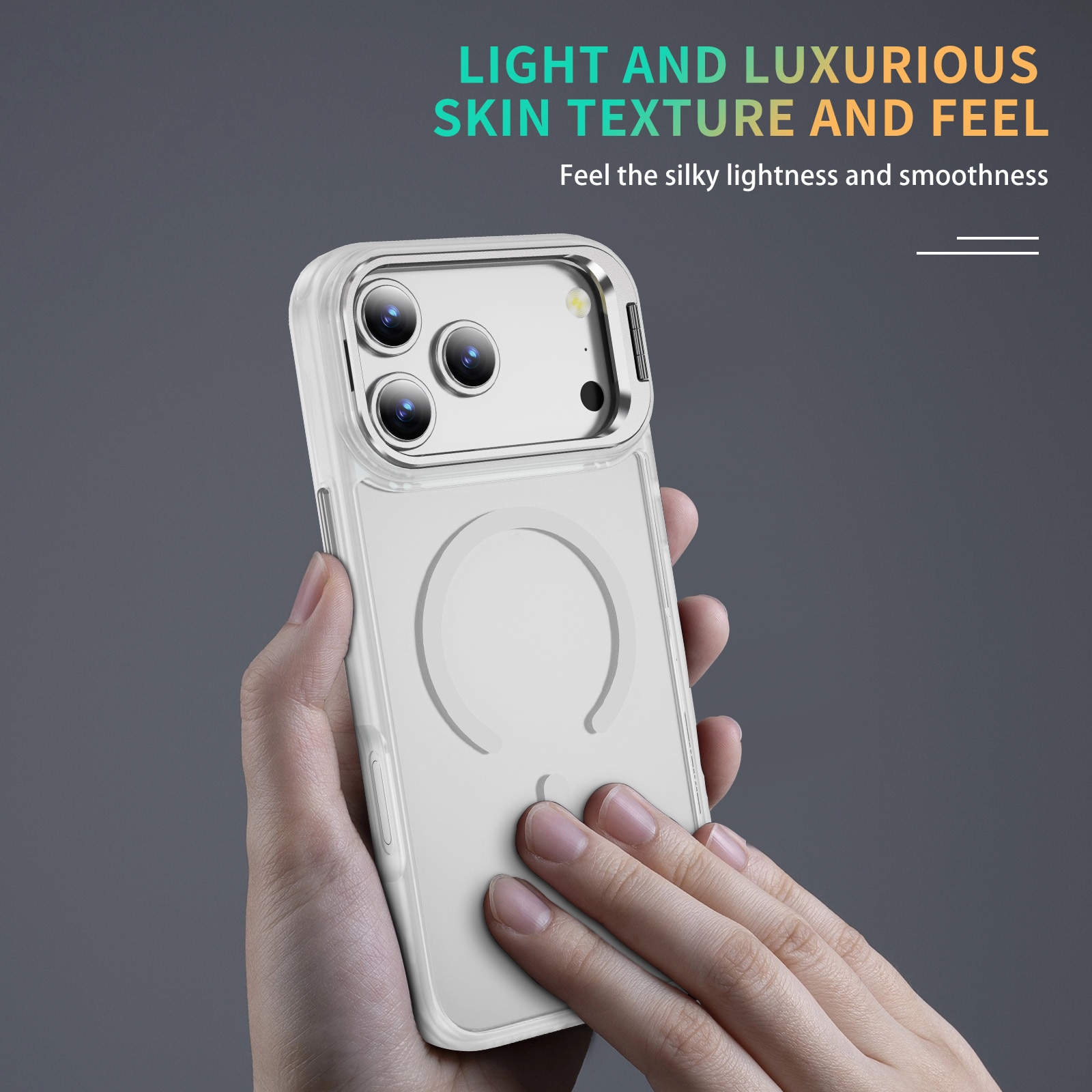 Funda híbrida Kickstand MagSafe iPhone 17 Pro Transparente