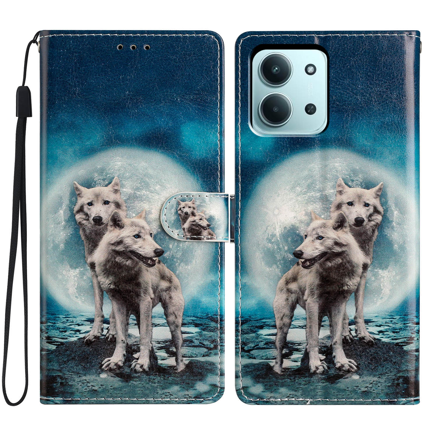Funda cartera Xiaomi Redmi 15C lobos