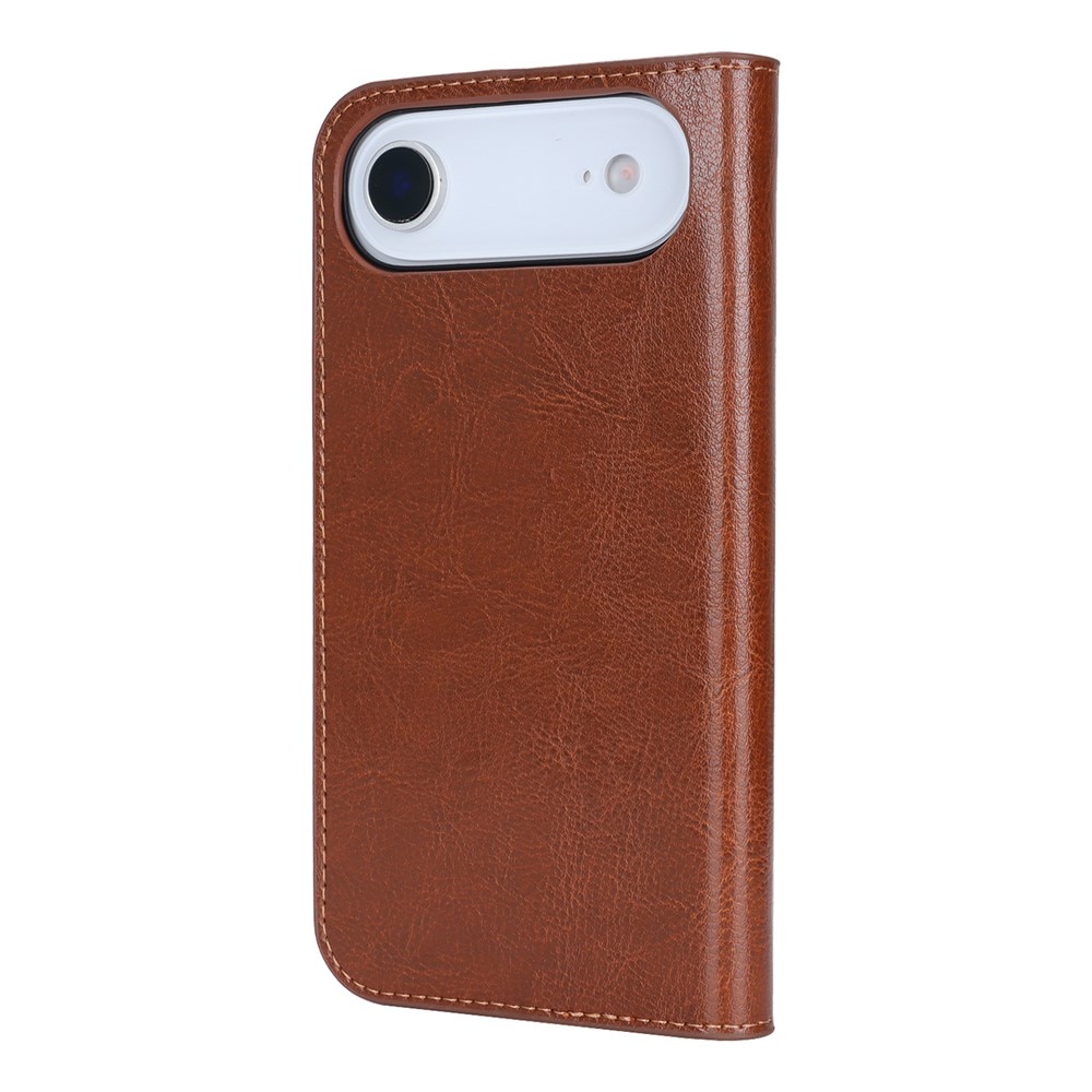 Funda cartera de cuero genuino iPhone 17 Air Negro