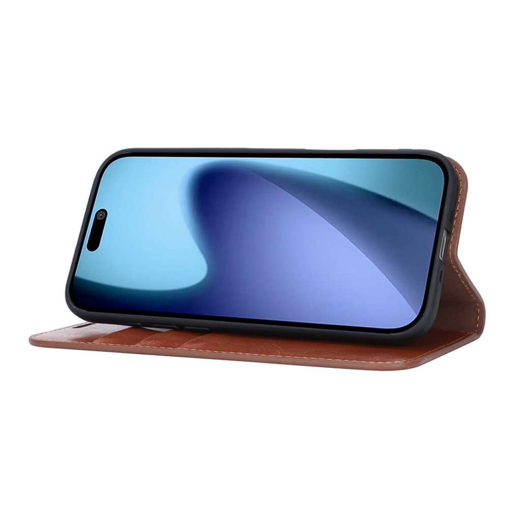 Funda cartera de cuero genuino iPhone 17 Air Negro