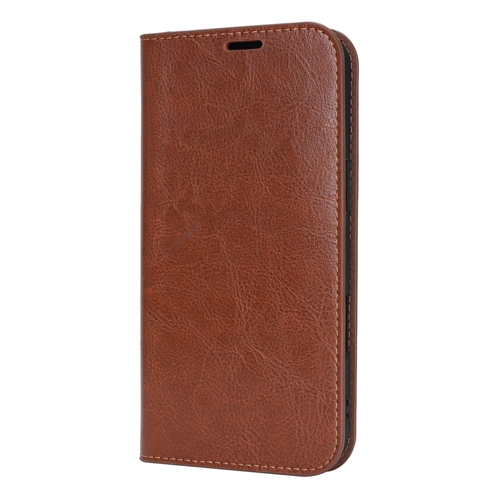 Funda cartera de cuero genuino iPhone 17 Air Negro