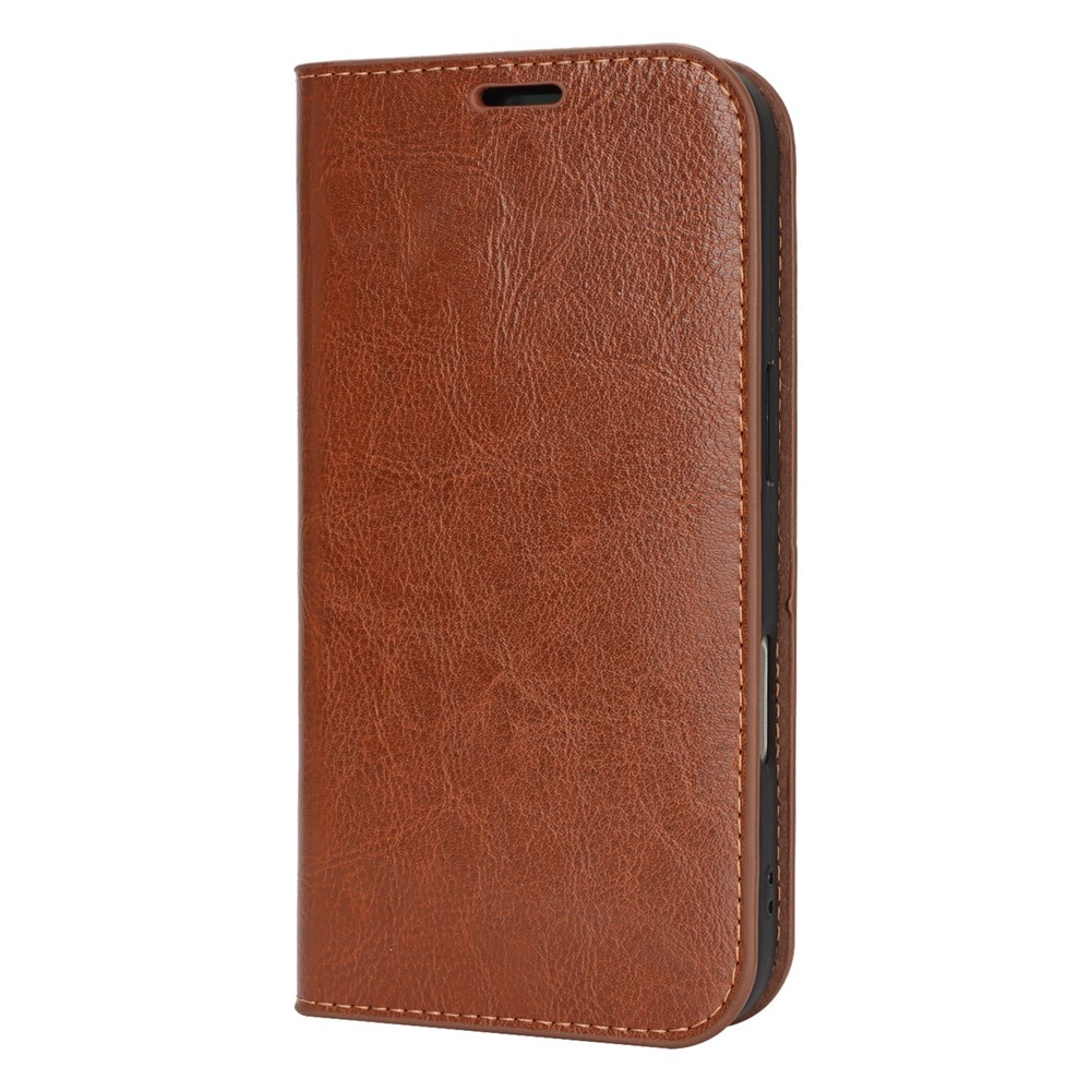 Funda cartera de cuero genuino iPhone 17 Pro Marrón
