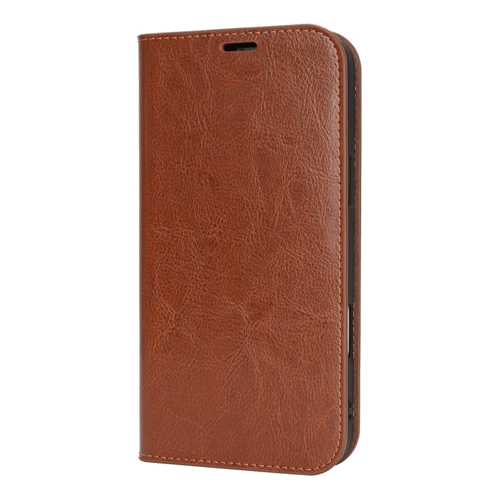 Funda cartera de cuero genuino iPhone 17 Pro Max Marrón