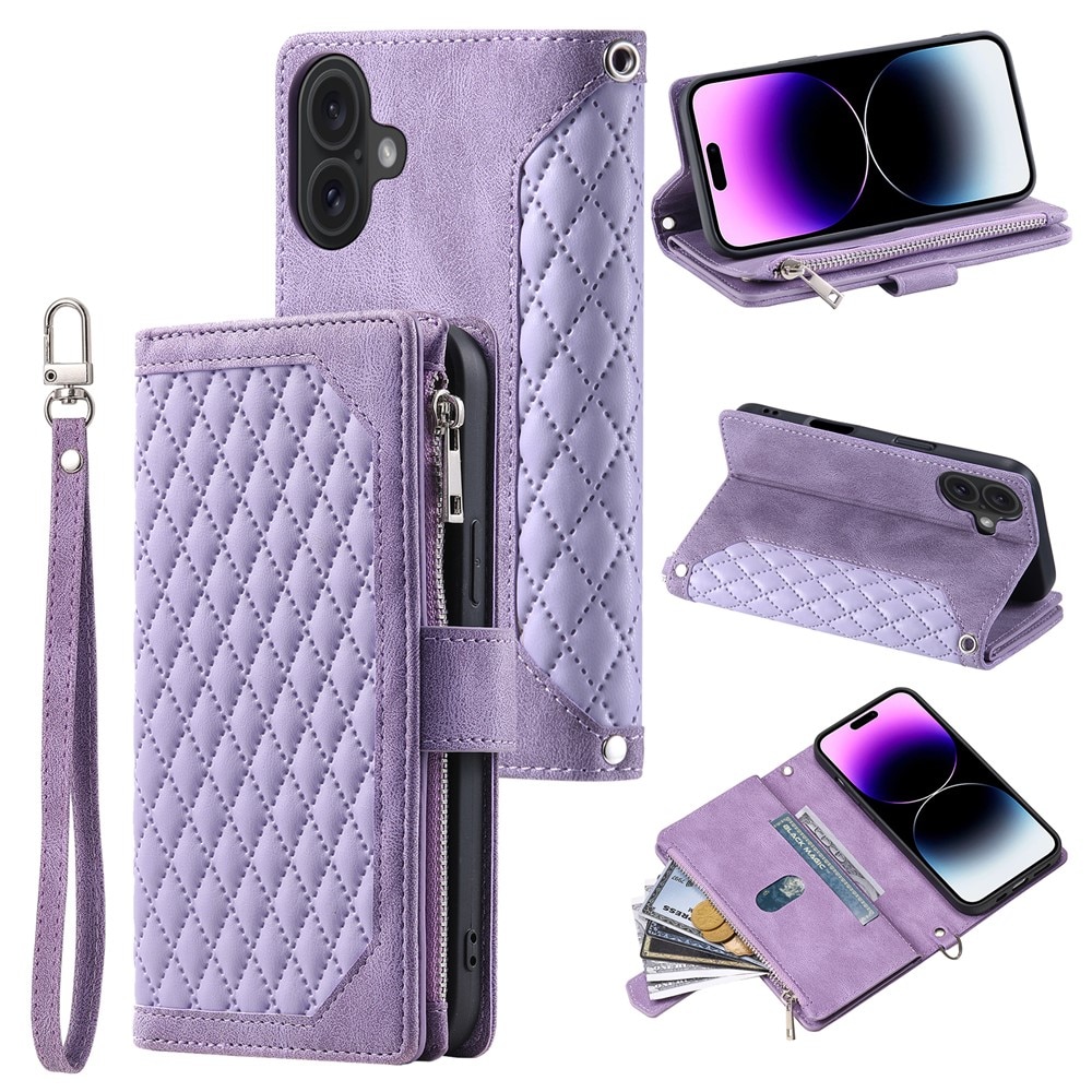 Funda acolchada tipo billetera iPhone 17 Púrpura