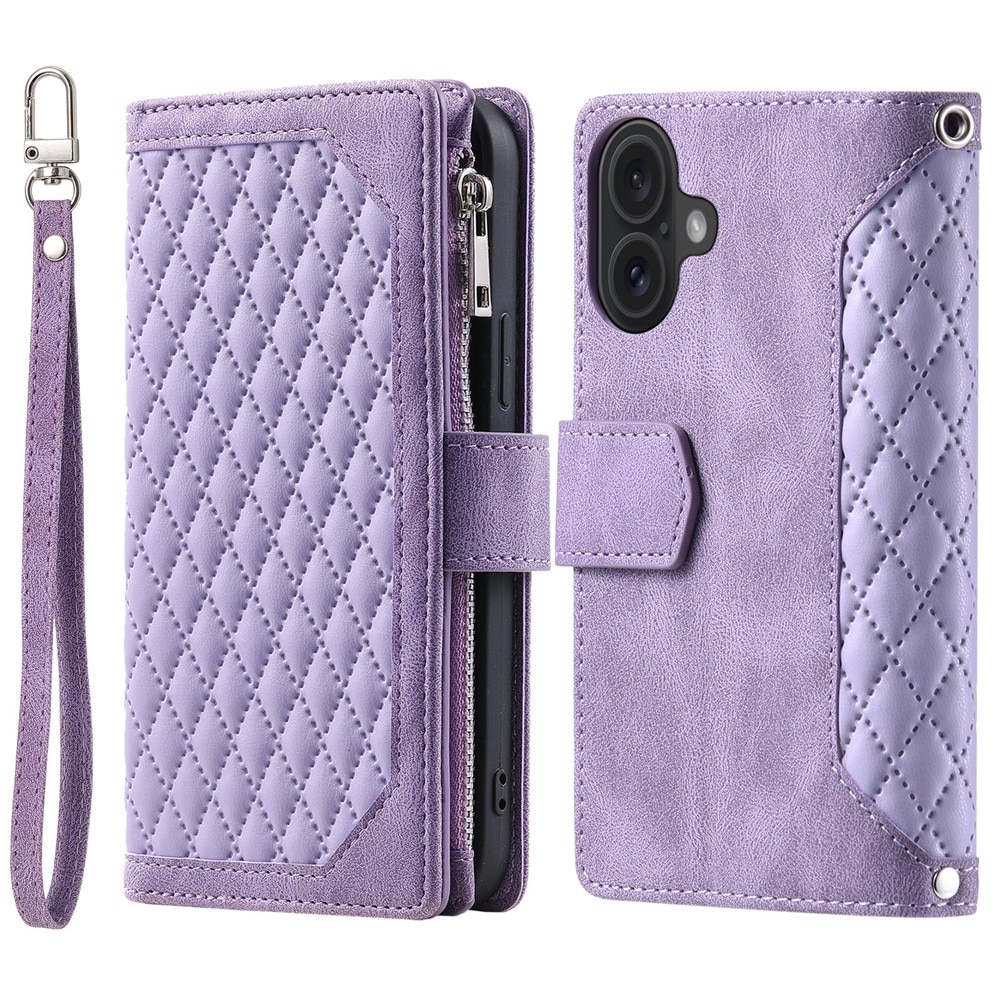 Funda acolchada tipo billetera iPhone 17 Púrpura