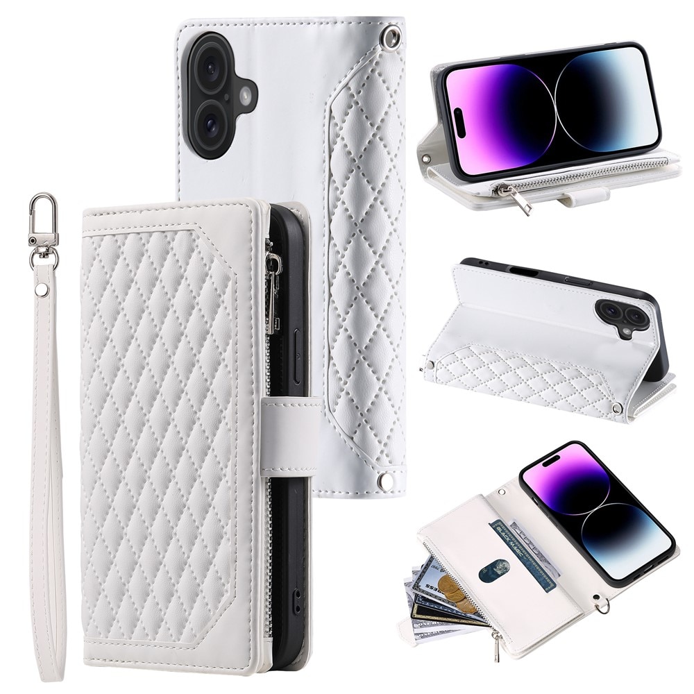 Funda acolchada tipo billetera iPhone 17 Blance