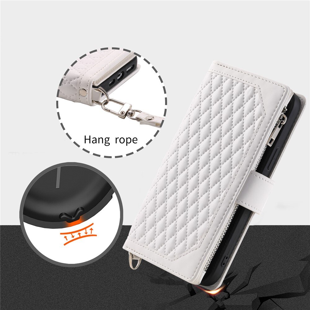 Funda acolchada tipo billetera iPhone 17 Blance
