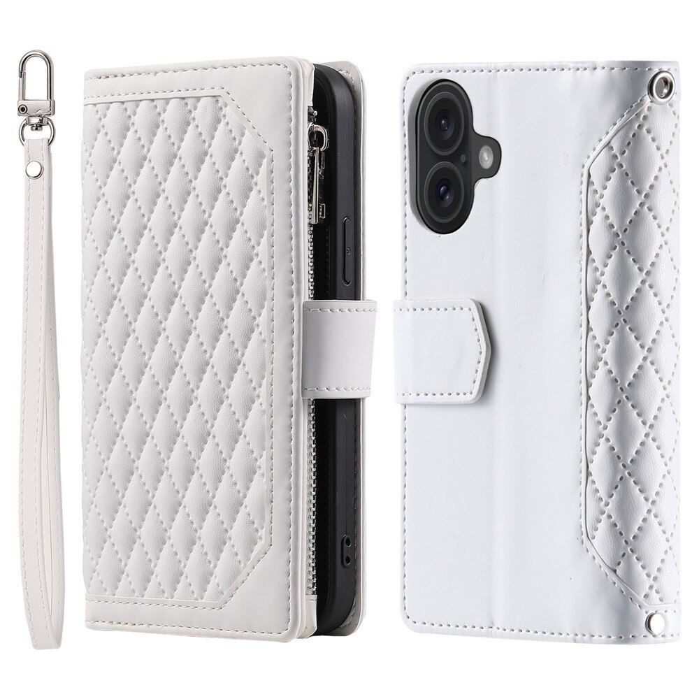 Funda acolchada tipo billetera iPhone 17 Blance