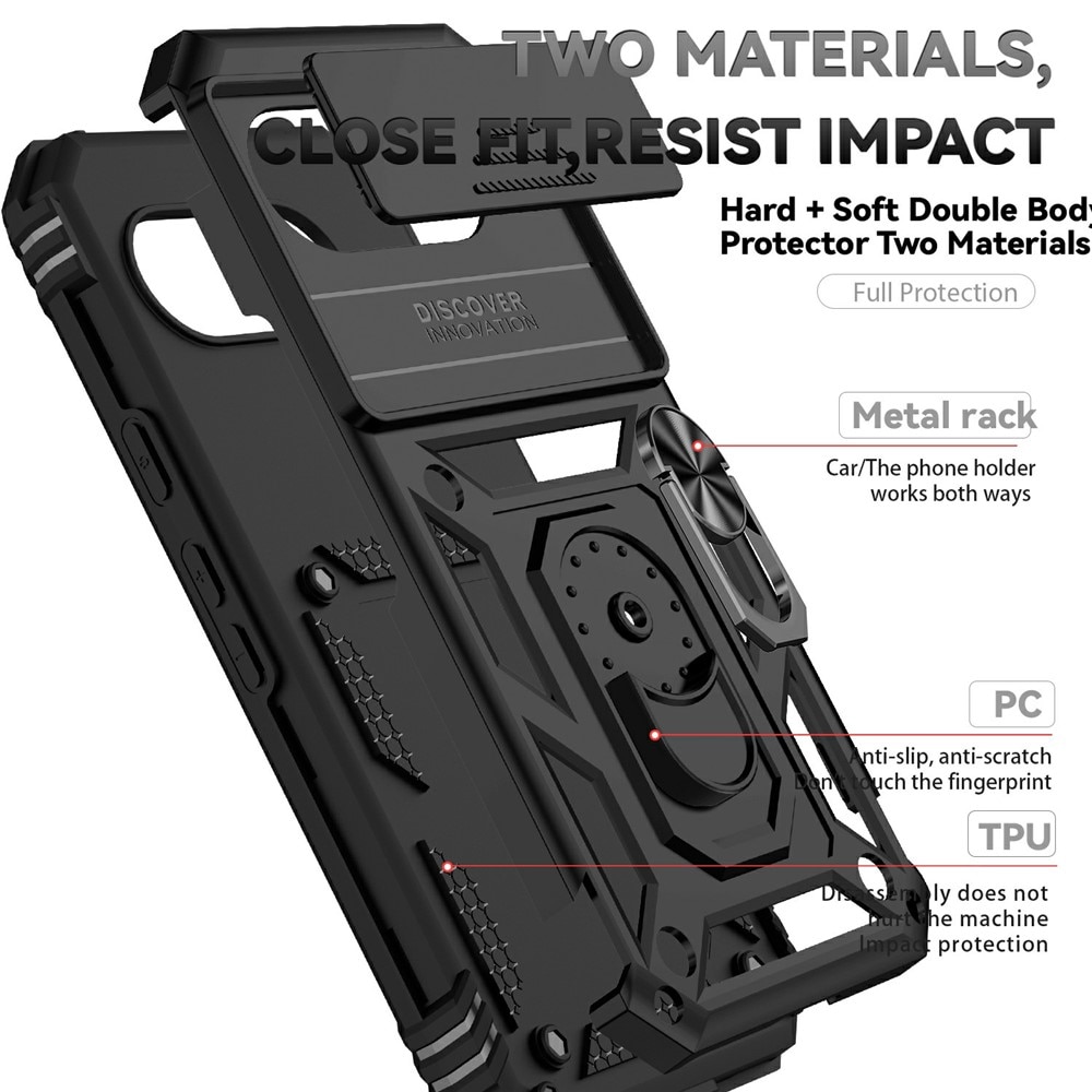 Funda híbrida Ring y Protector Cámara Google Pixel 9a Negro