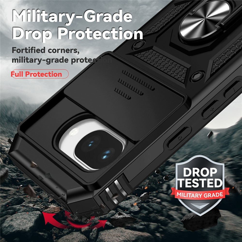 Funda híbrida Ring y Protector Cámara Google Pixel 9a Negro