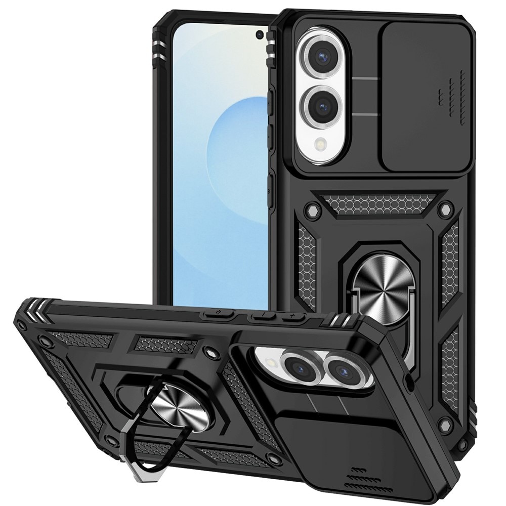 Funda híbrida Ring y Protector Cámara Samsung Galaxy S25 Edge Negro