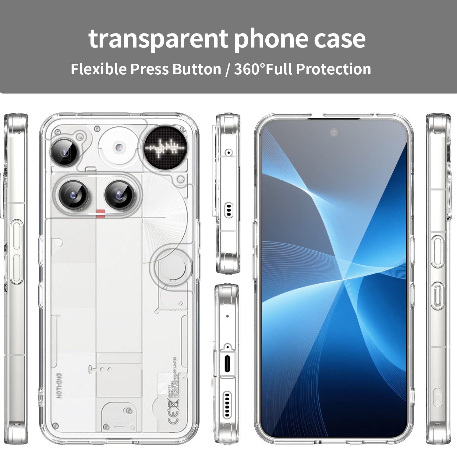Funda híbrida para Nothing Phone 3 Transparente