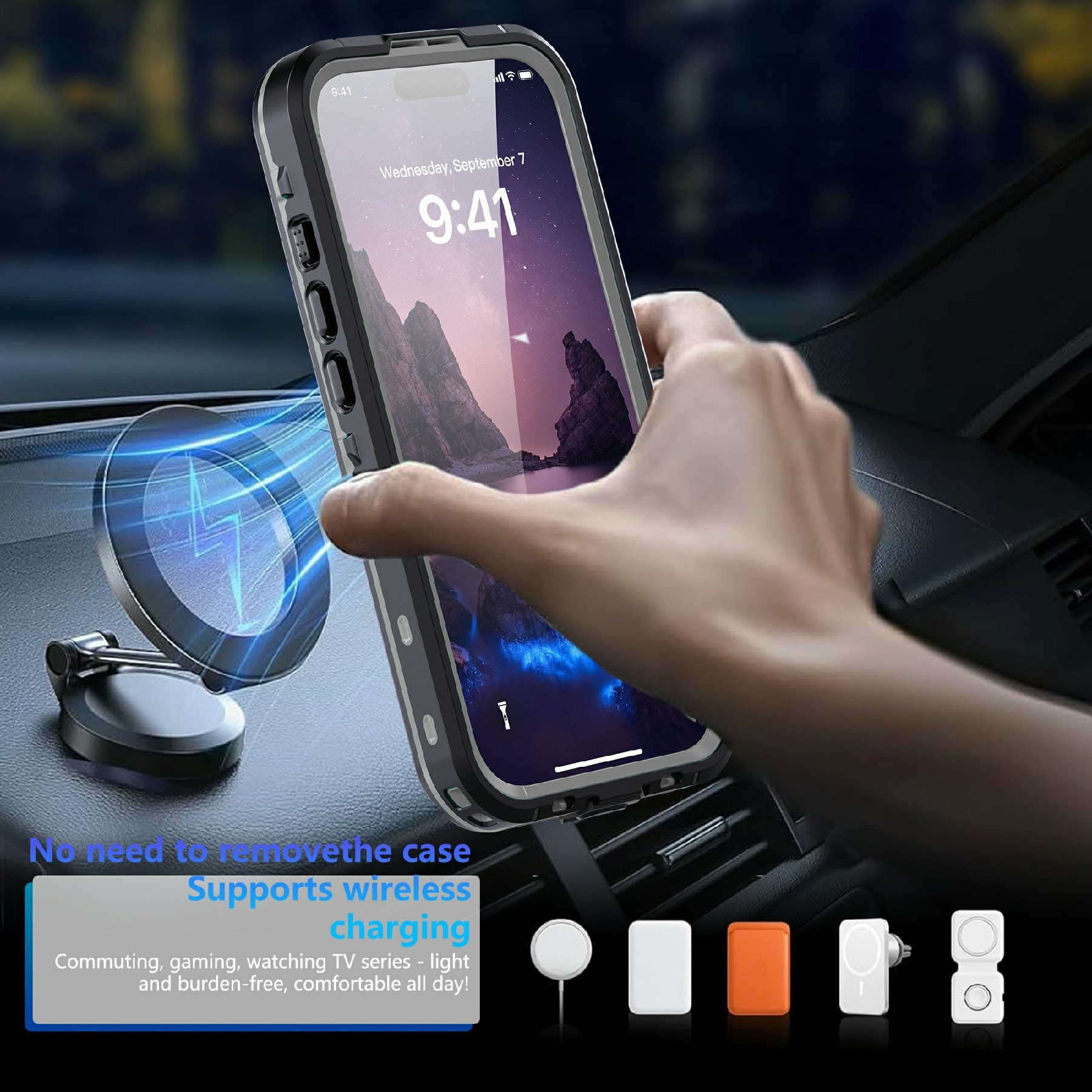 Funda Híbrida Impermeable iPhone 17 transparente