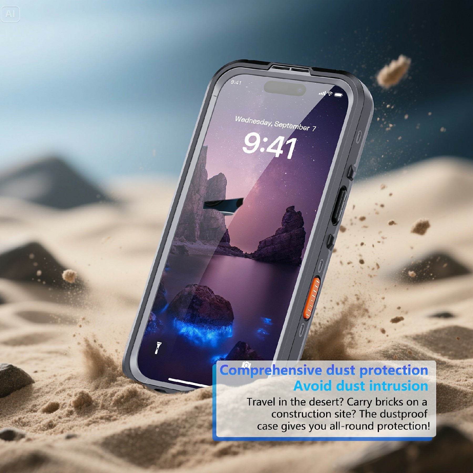 Funda Híbrida Impermeable iPhone 17 transparente