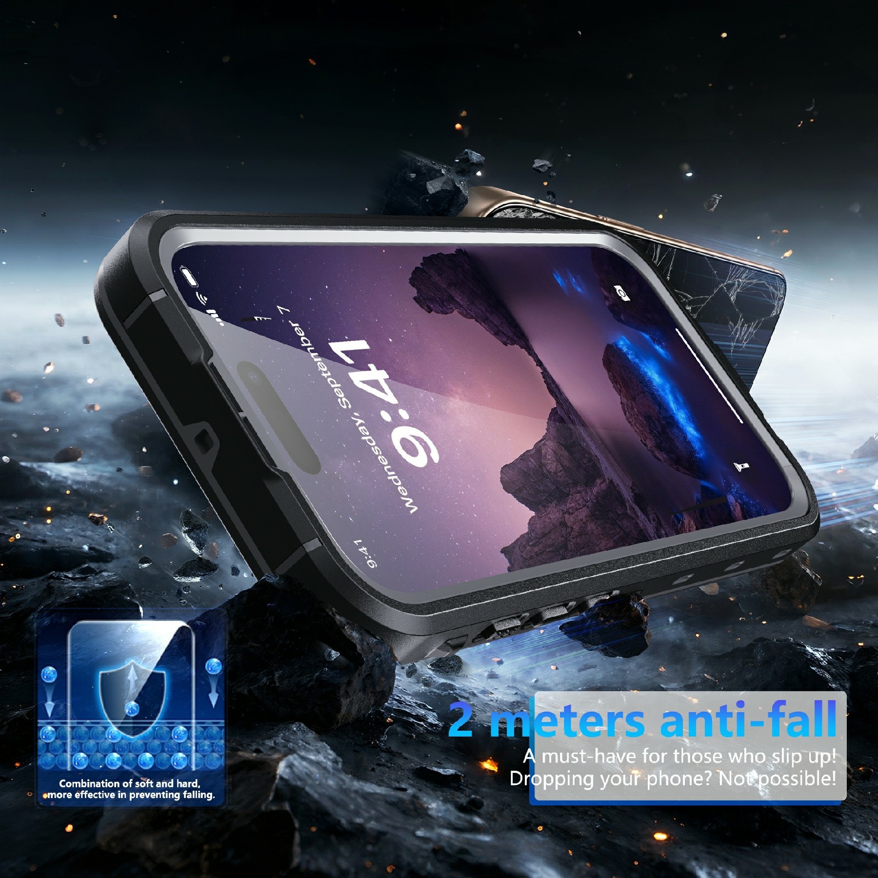 Funda Híbrida Impermeable iPhone 17 transparente