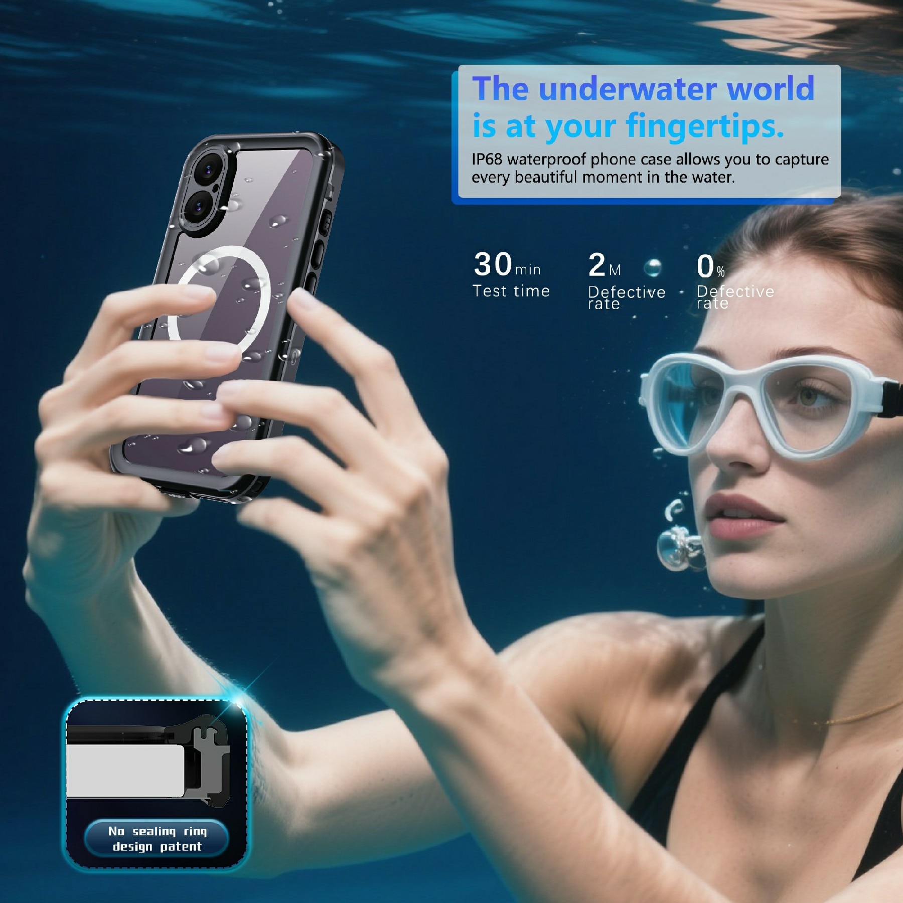 Funda Híbrida Impermeable iPhone 17 transparente