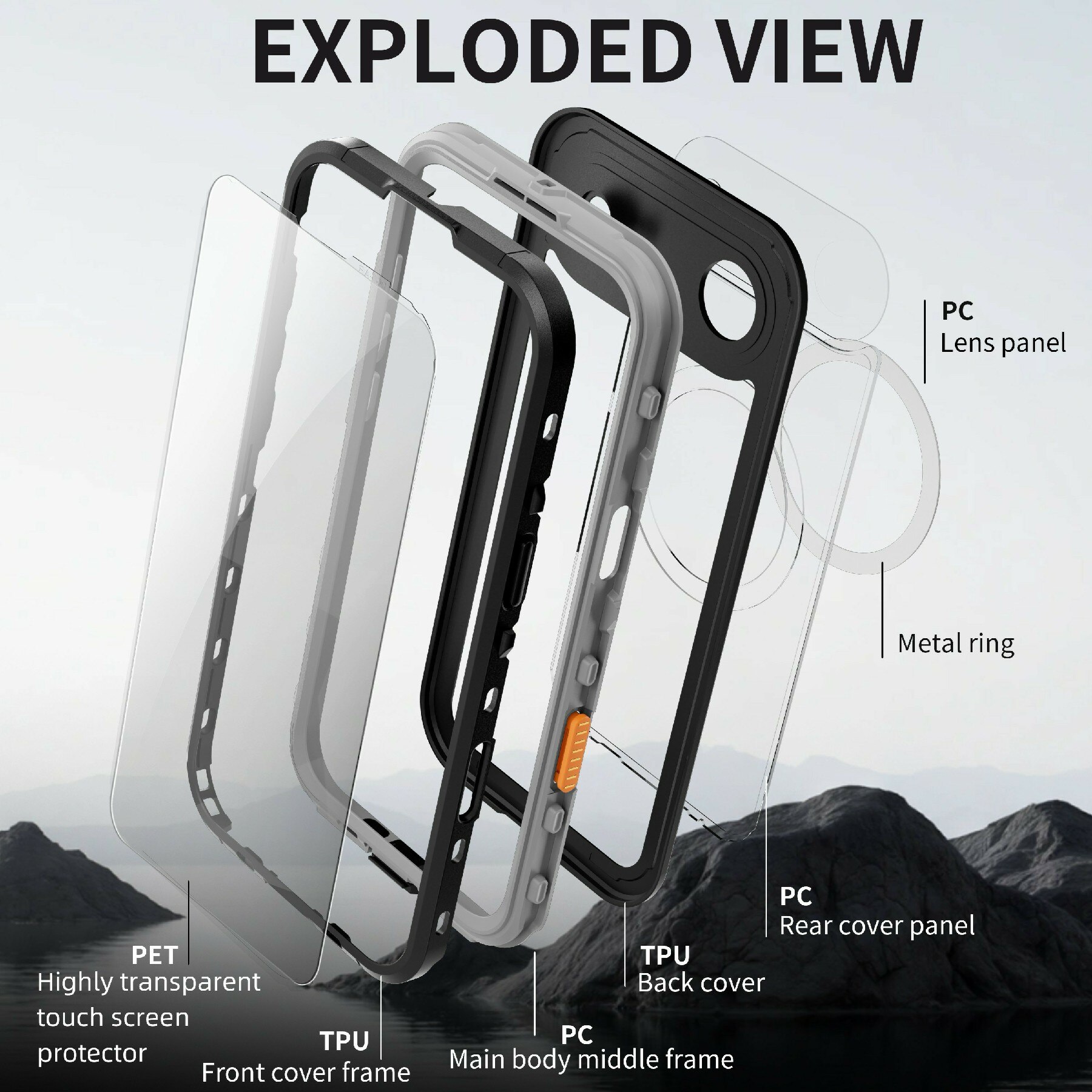 Funda Híbrida Impermeable iPhone 17 Air transparente