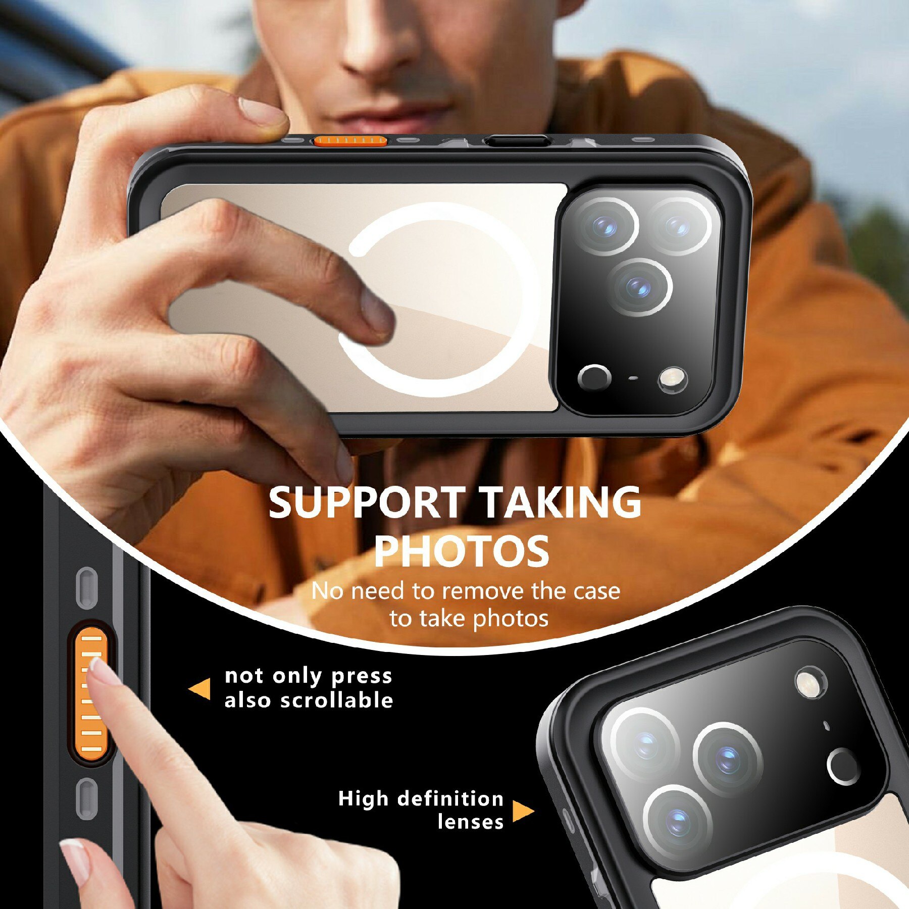 Funda Híbrida Impermeable iPhone 17 Pro transparente