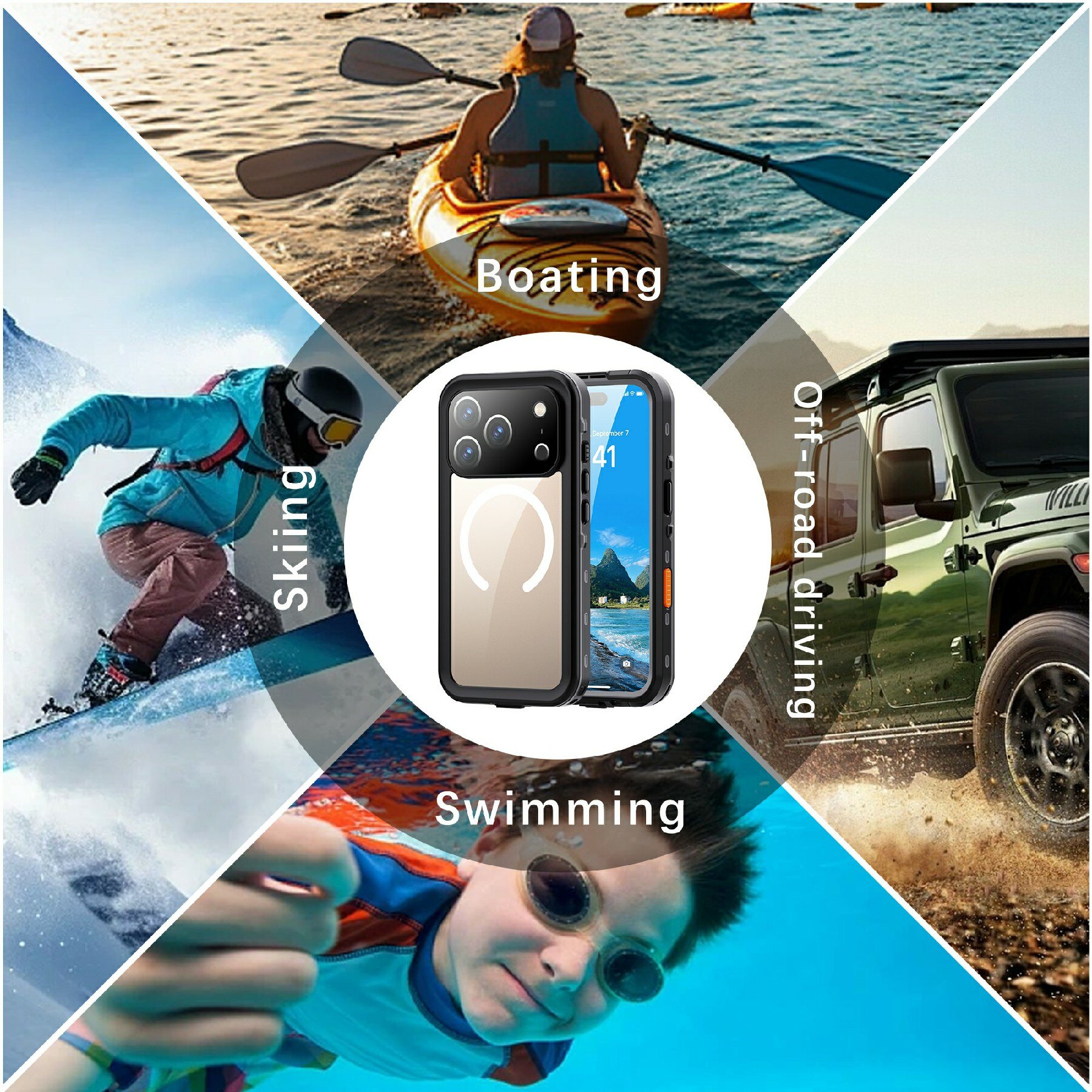 Funda Híbrida Impermeable iPhone 17 Pro transparente