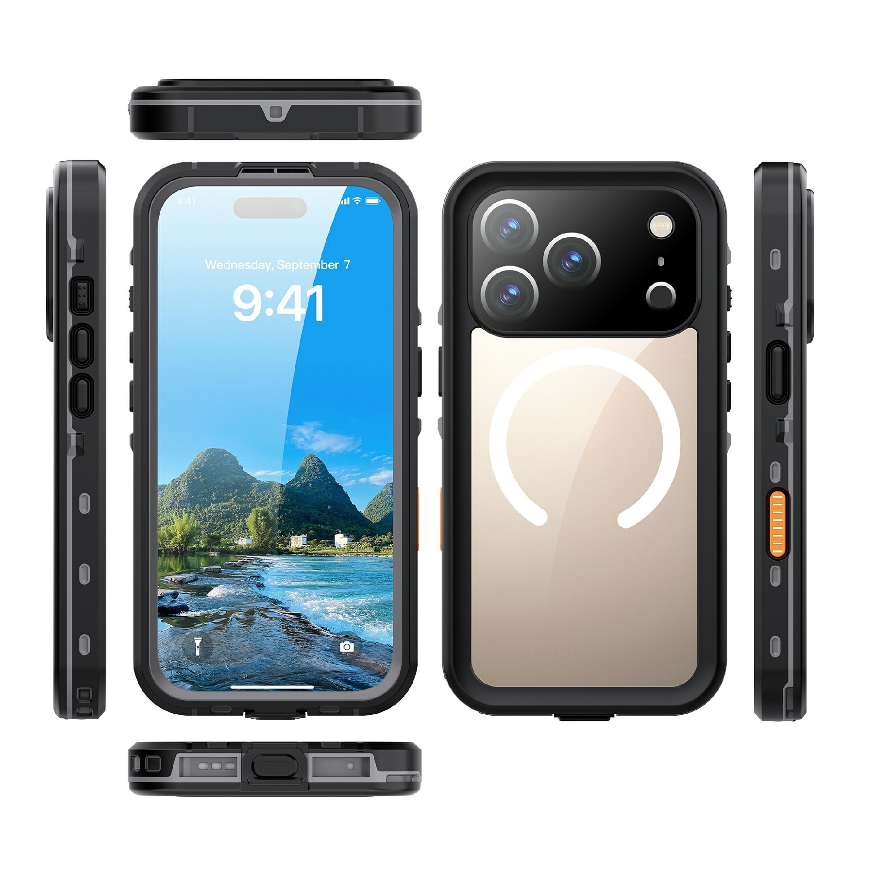 Funda Híbrida Impermeable iPhone 17 Pro transparente