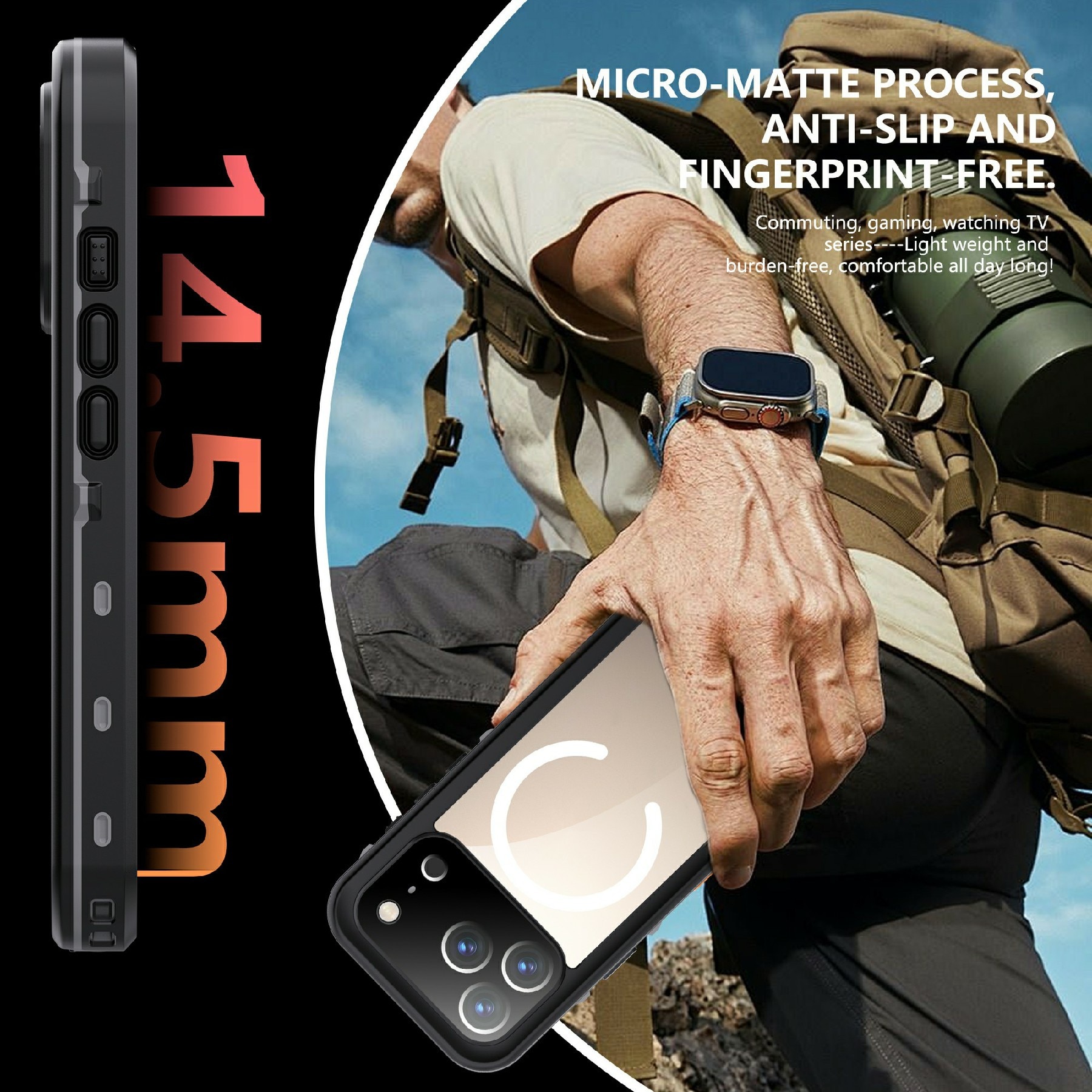 Funda Híbrida Impermeable iPhone 17 Pro transparente