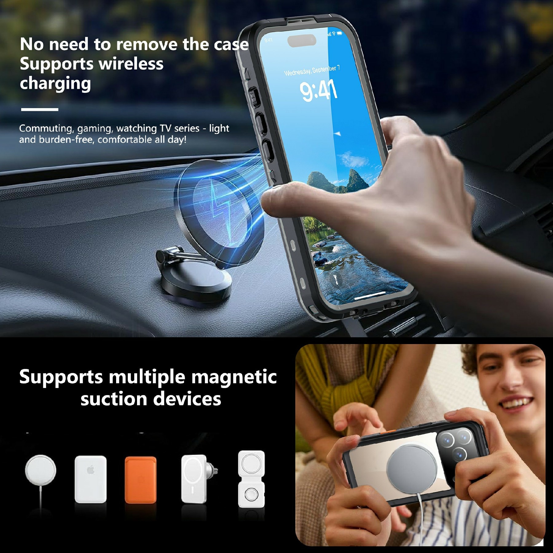 Funda Híbrida Impermeable iPhone 17 Pro transparente