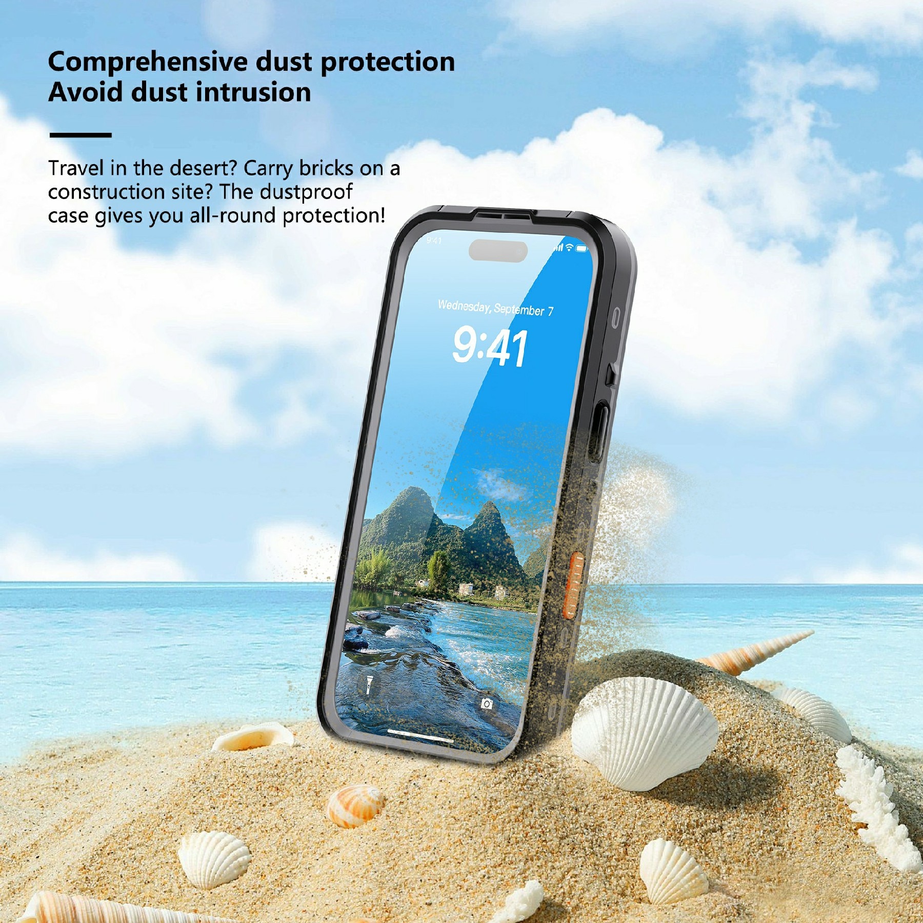 Funda Híbrida Impermeable iPhone 17 Pro transparente