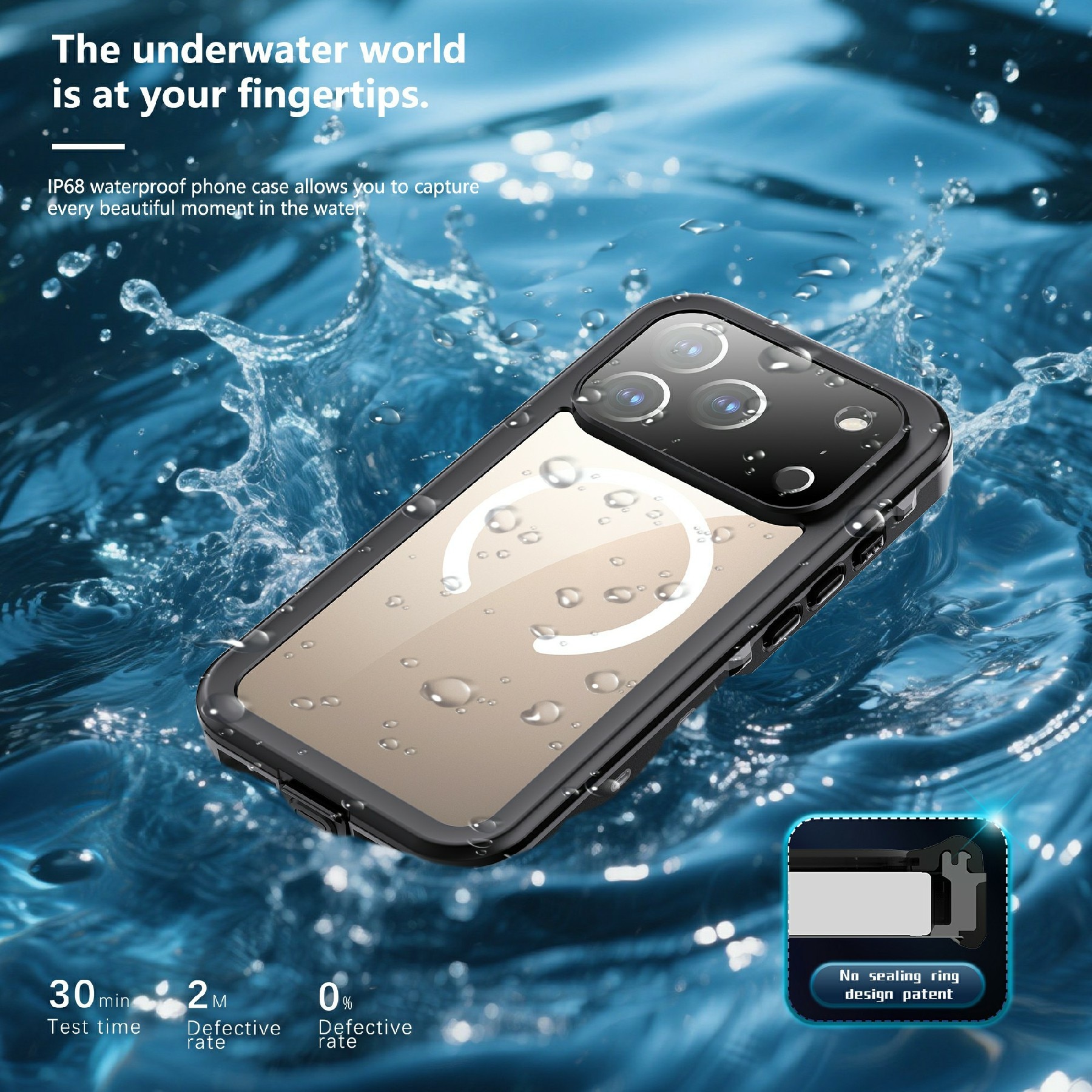 Funda Híbrida Impermeable iPhone 17 Pro transparente