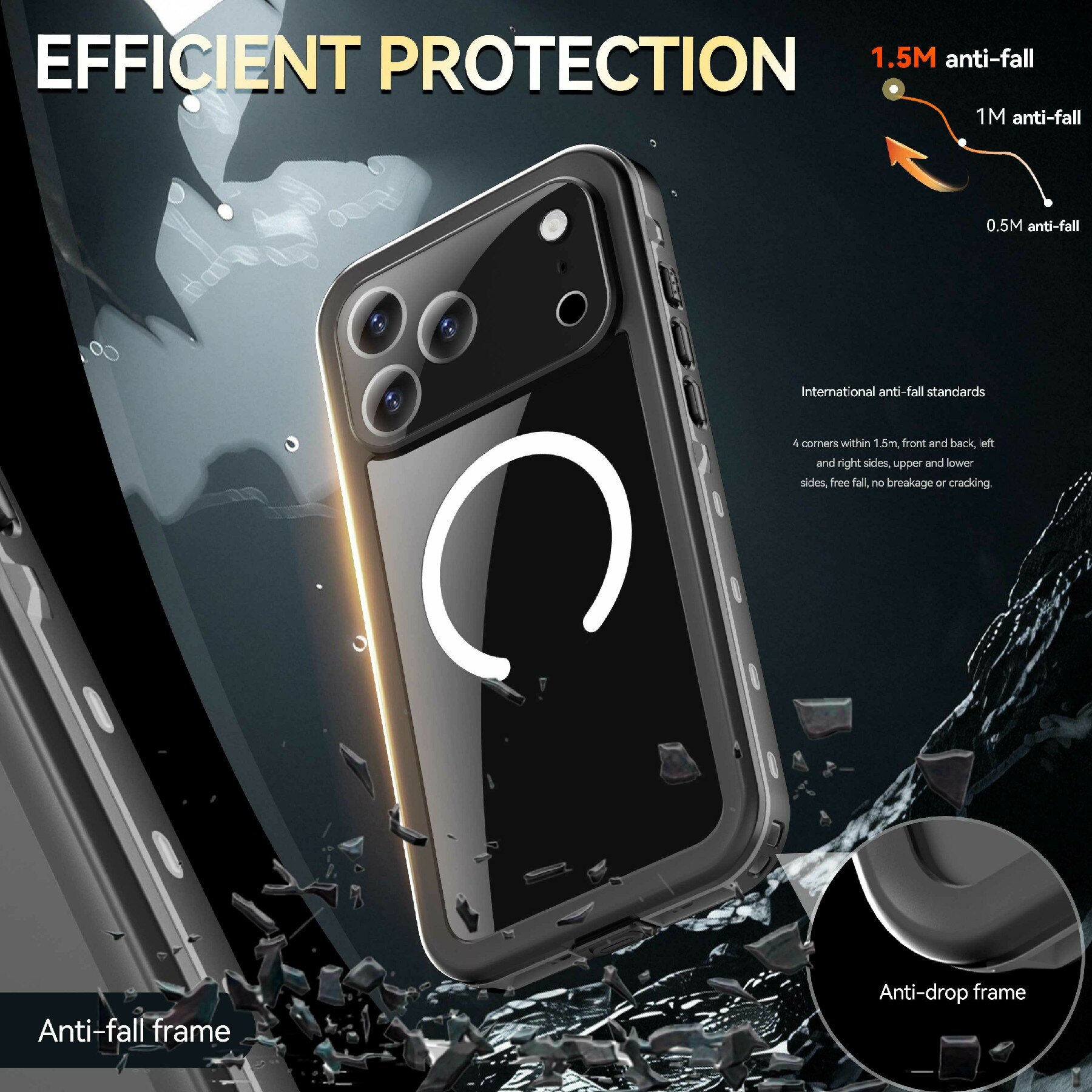 Funda Híbrida Impermeable iPhone 17 Pro Max transparente