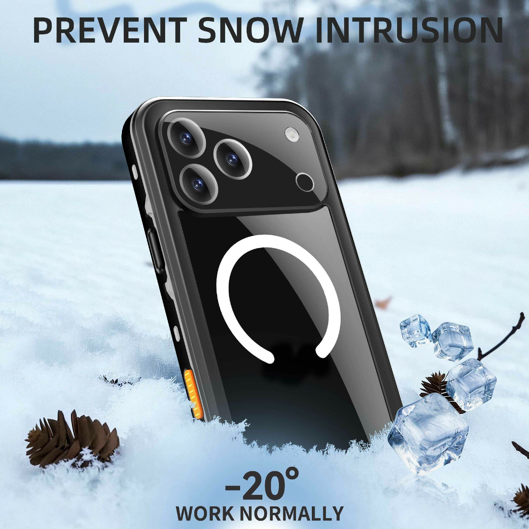 Funda Híbrida Impermeable iPhone 17 Pro Max transparente