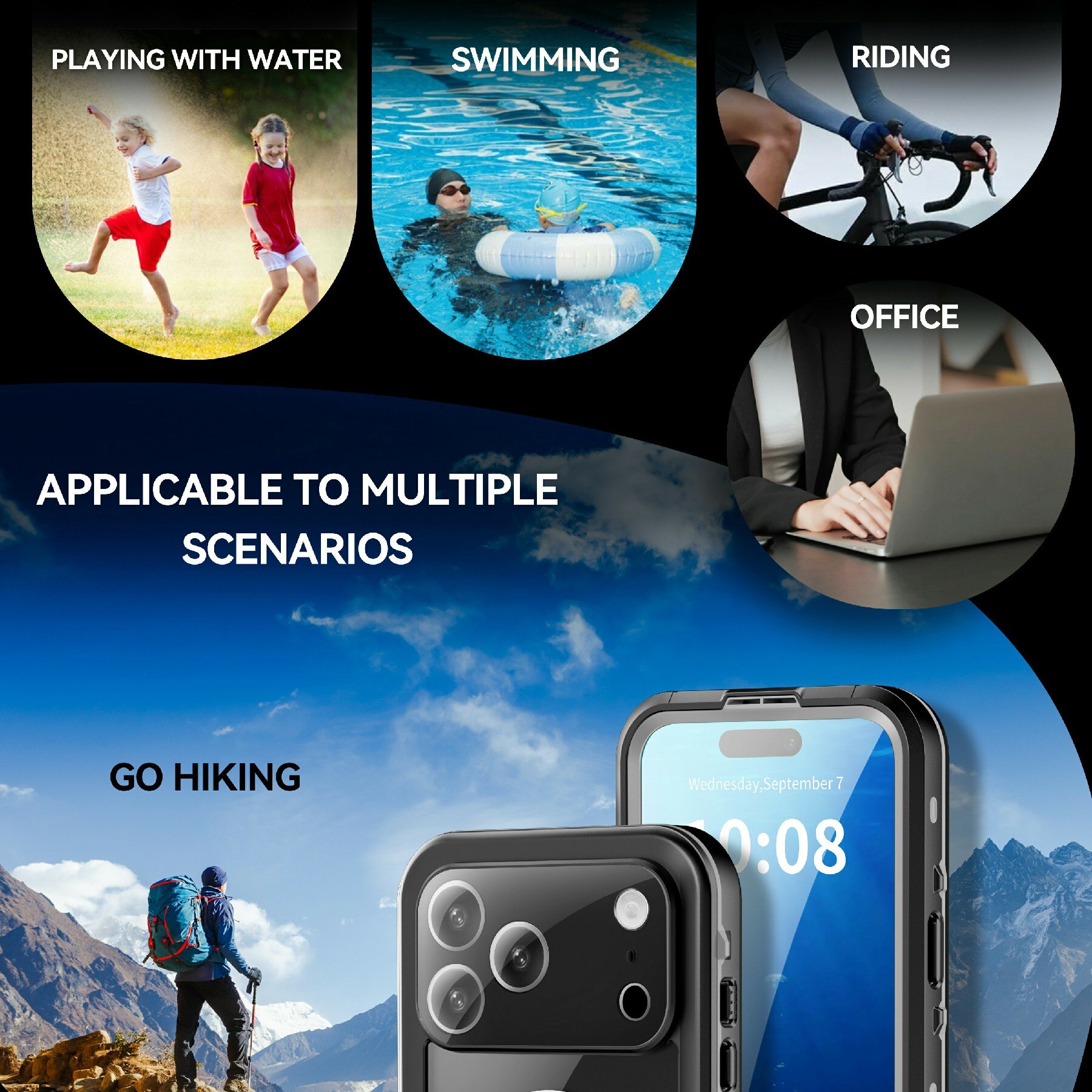 Funda Híbrida Impermeable iPhone 17 Pro Max transparente