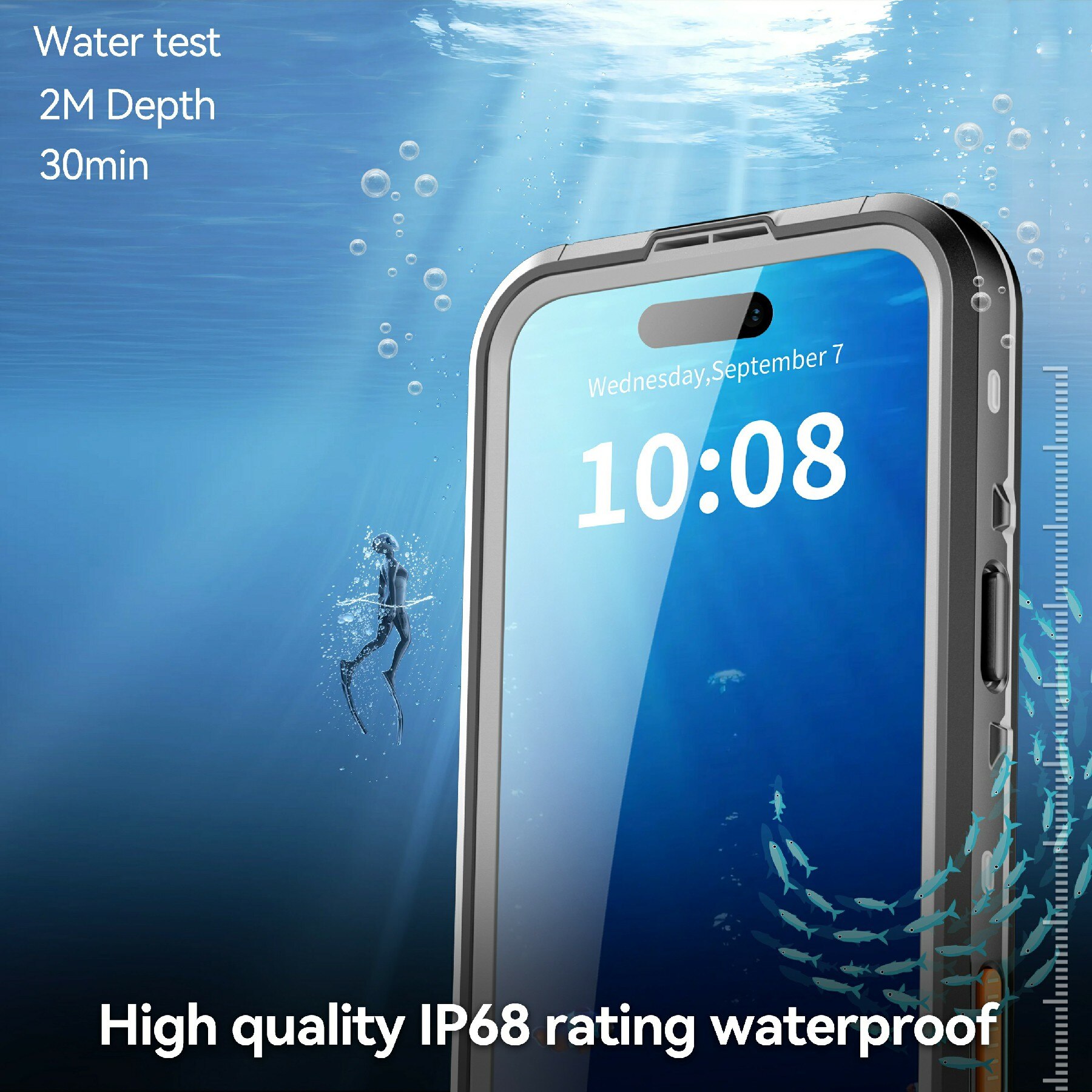 Funda Híbrida Impermeable iPhone 17 Pro Max transparente