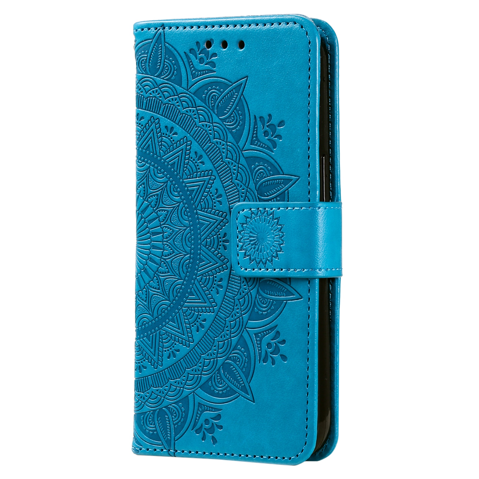Funda de Cuero Mandala Xiaomi Redmi 15C Azul