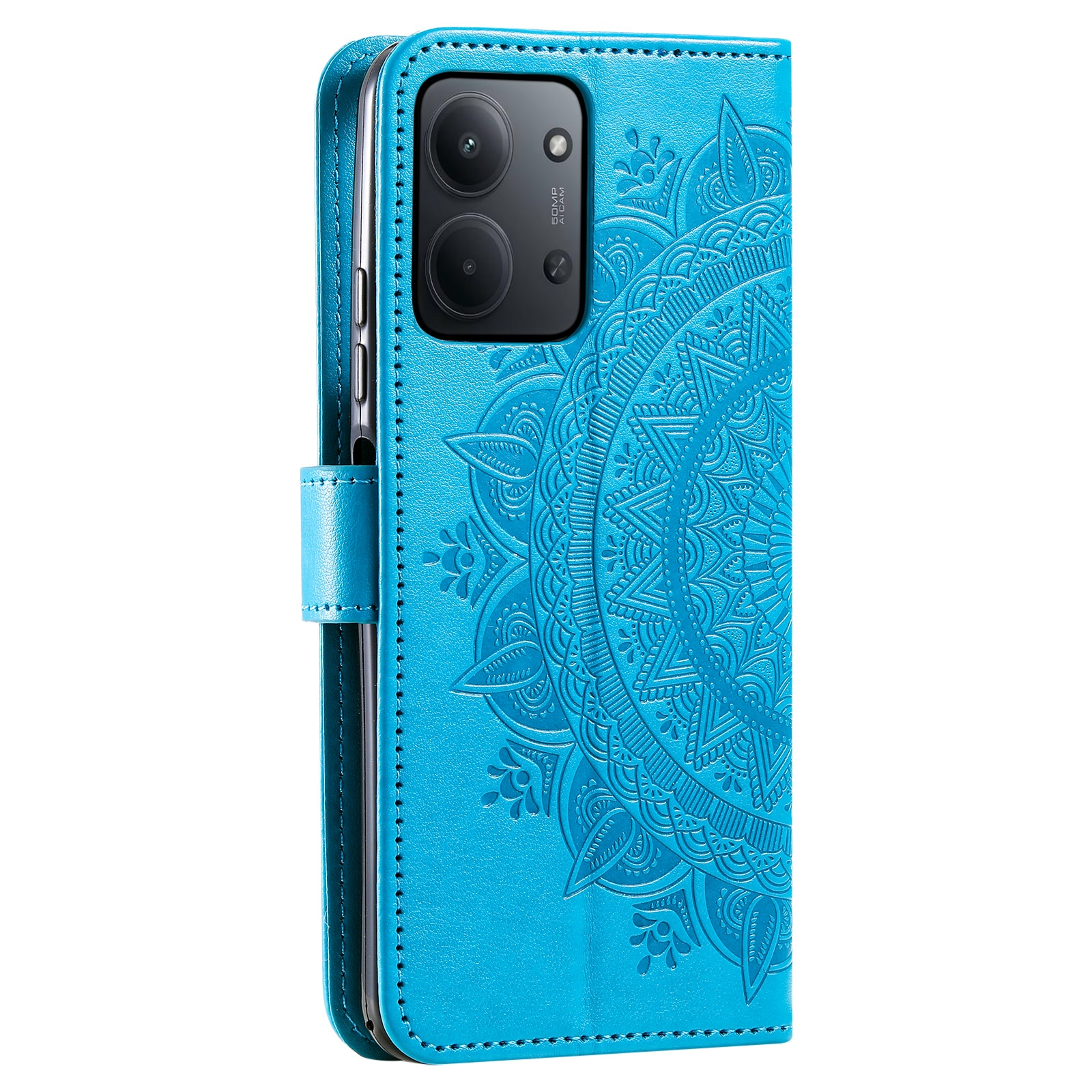 Funda de Cuero Mandala Xiaomi Redmi 15C Azul