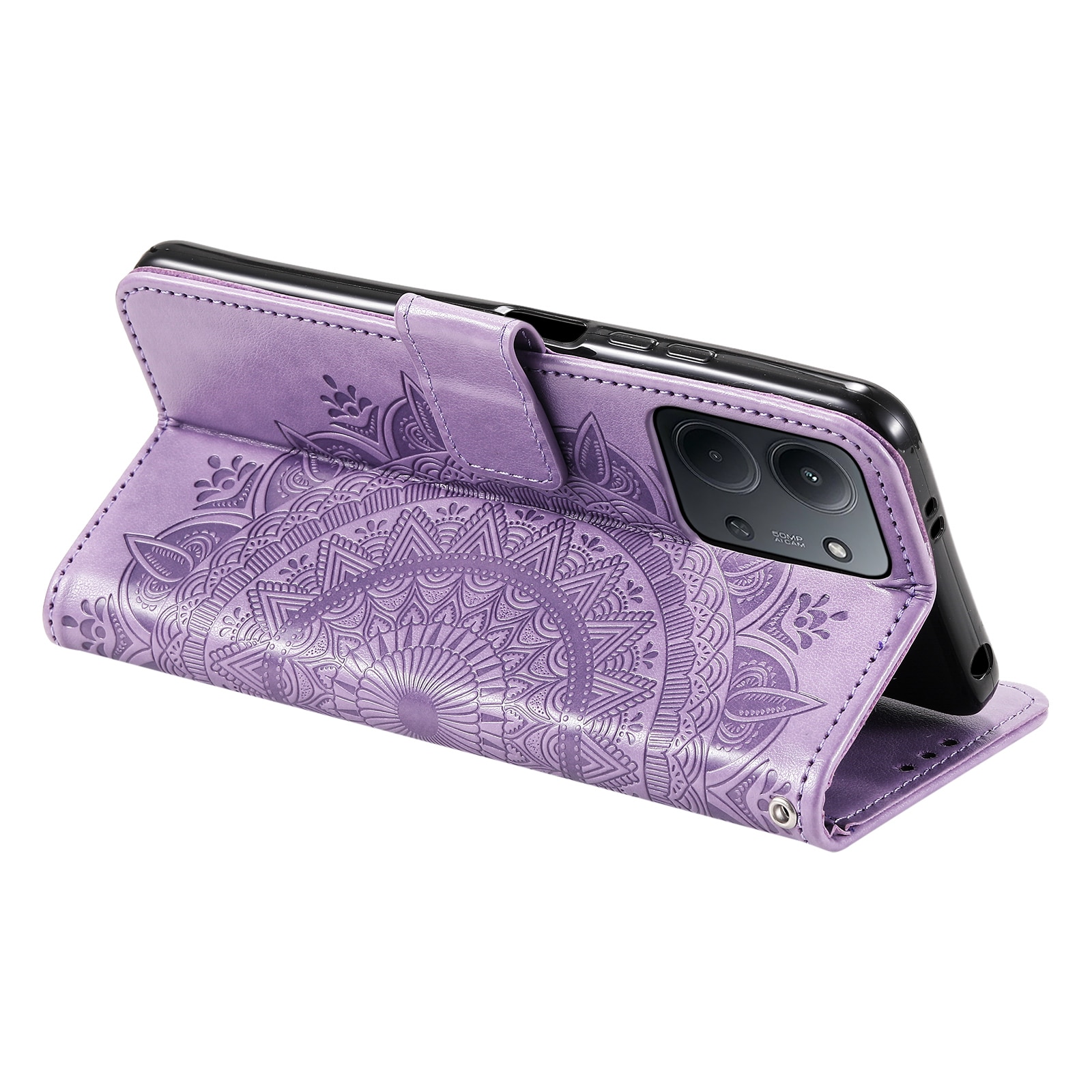 Funda de Cuero Mandala Xiaomi Redmi 15C Púrpura