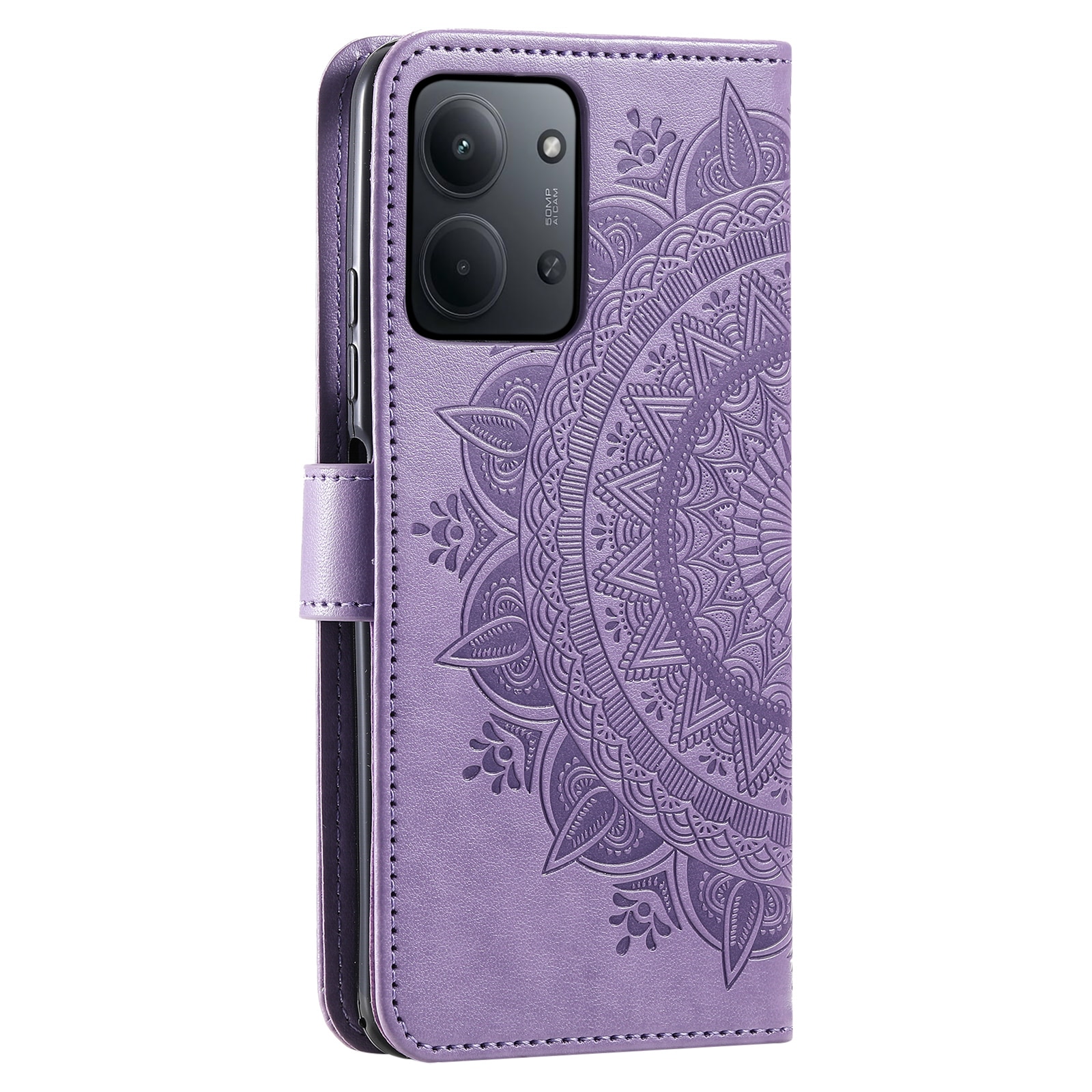 Funda de Cuero Mandala Xiaomi Redmi 15C Púrpura