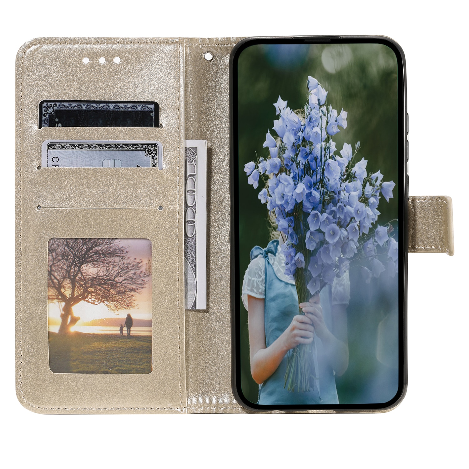 Funda de Cuero Mandala Xiaomi Redmi 15C Oro