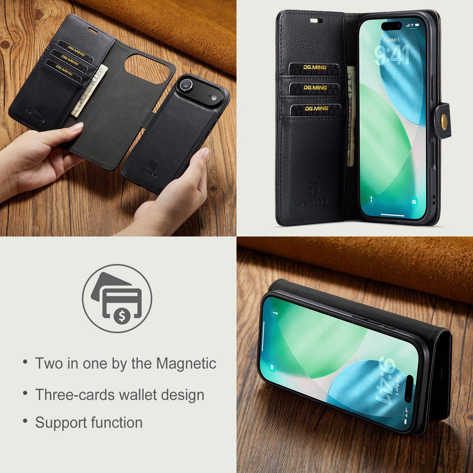 Cartera Magnet Wallet iPhone 17 Air Black