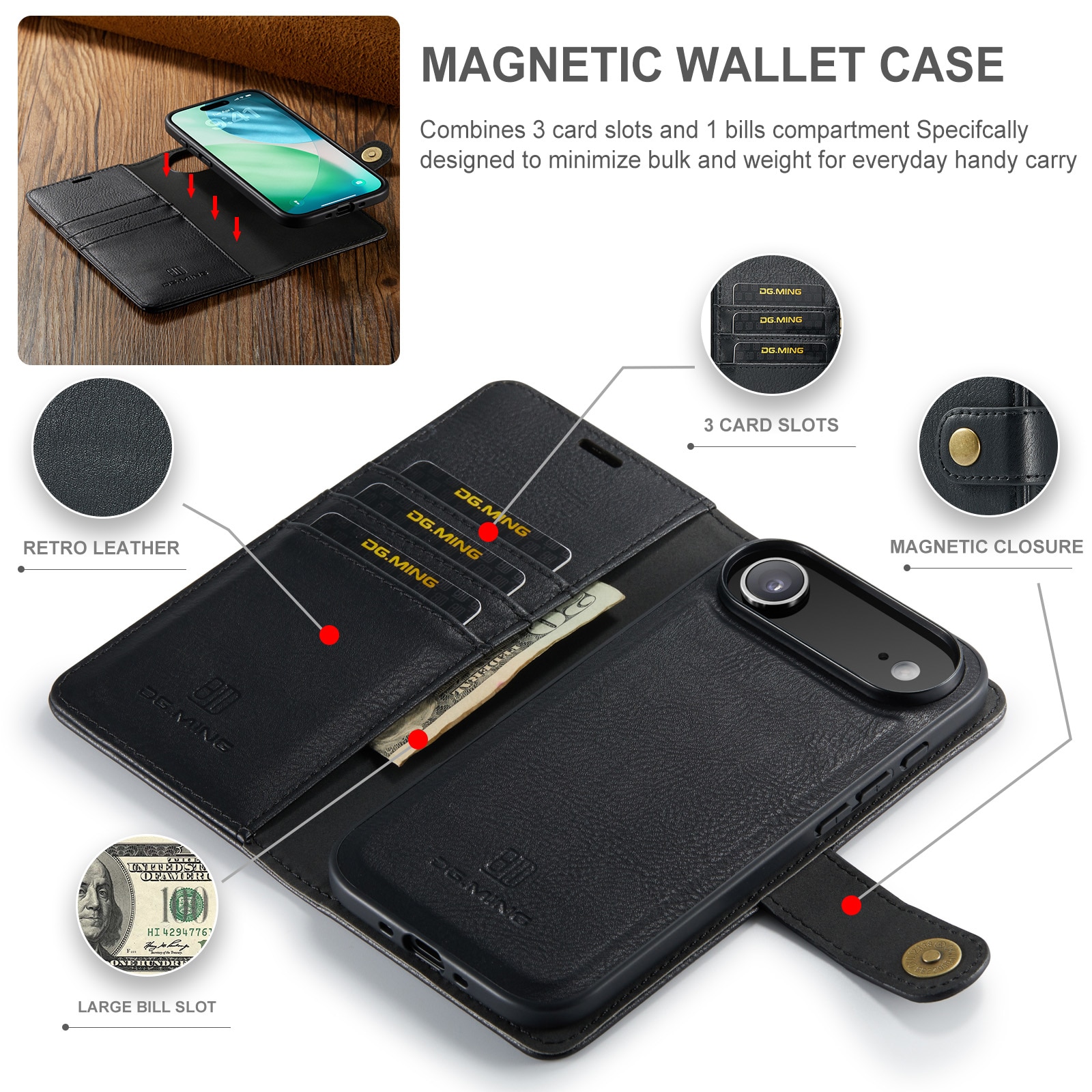 Cartera Magnet Wallet iPhone 17 Air Black