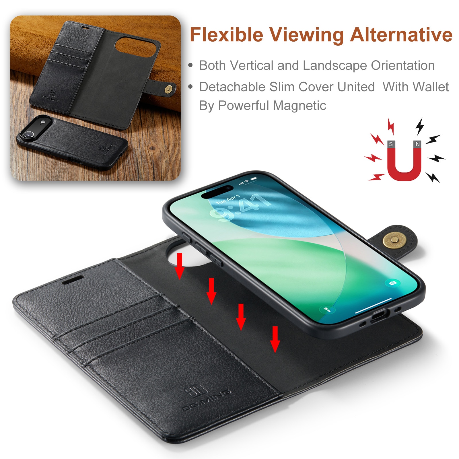 Cartera Magnet Wallet iPhone 17 Air Black