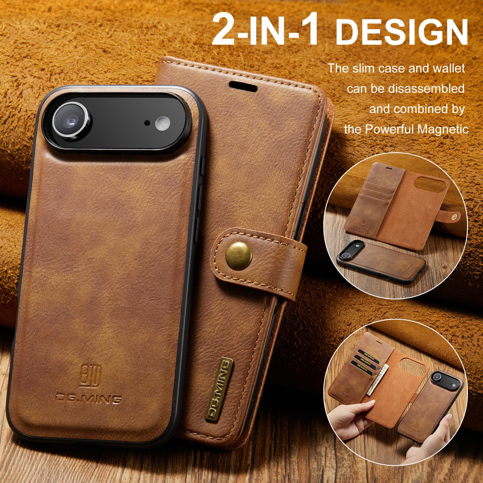 Cartera Magnet Wallet iPhone 17 Air Cognac