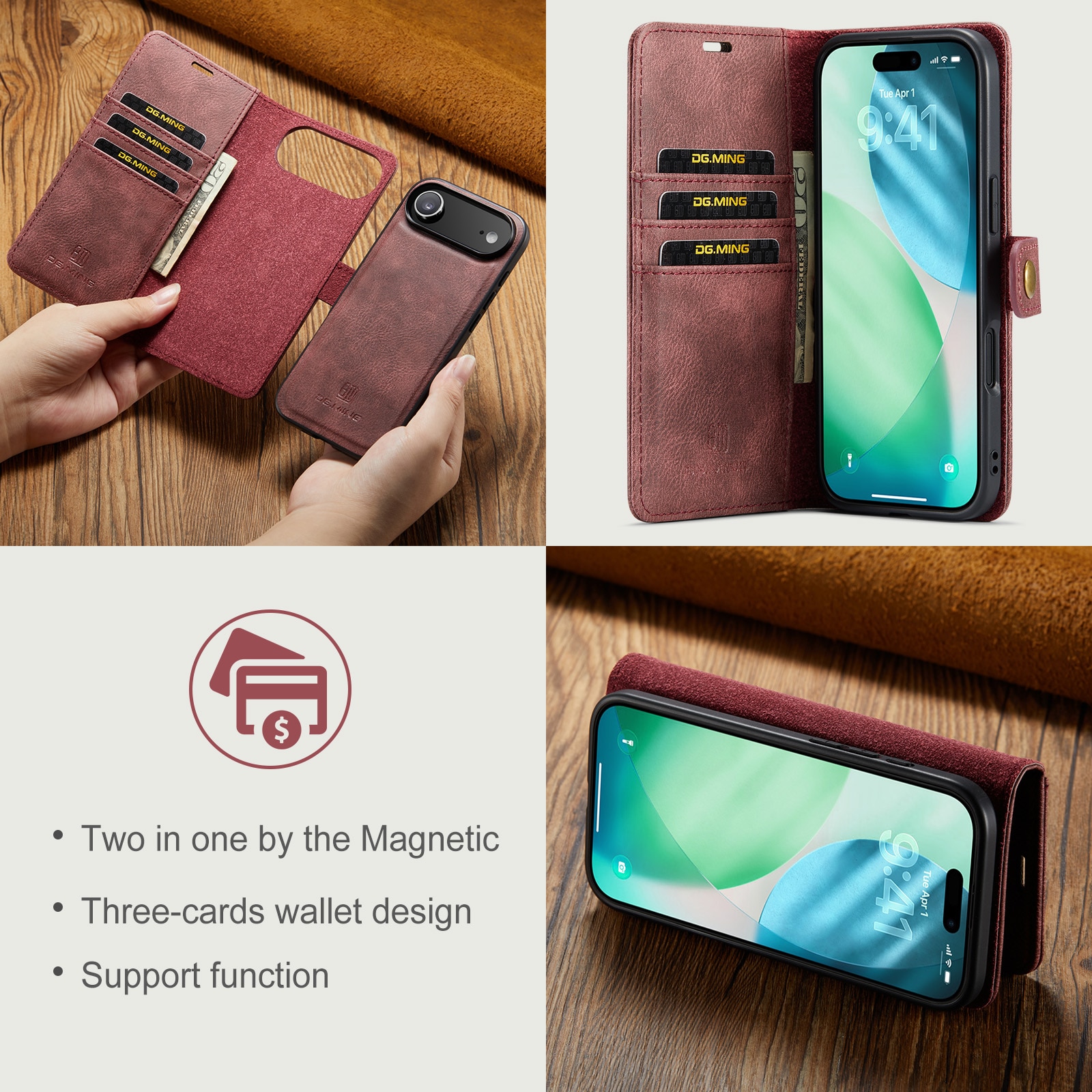 Cartera Magnet Wallet iPhone 17 Air Red